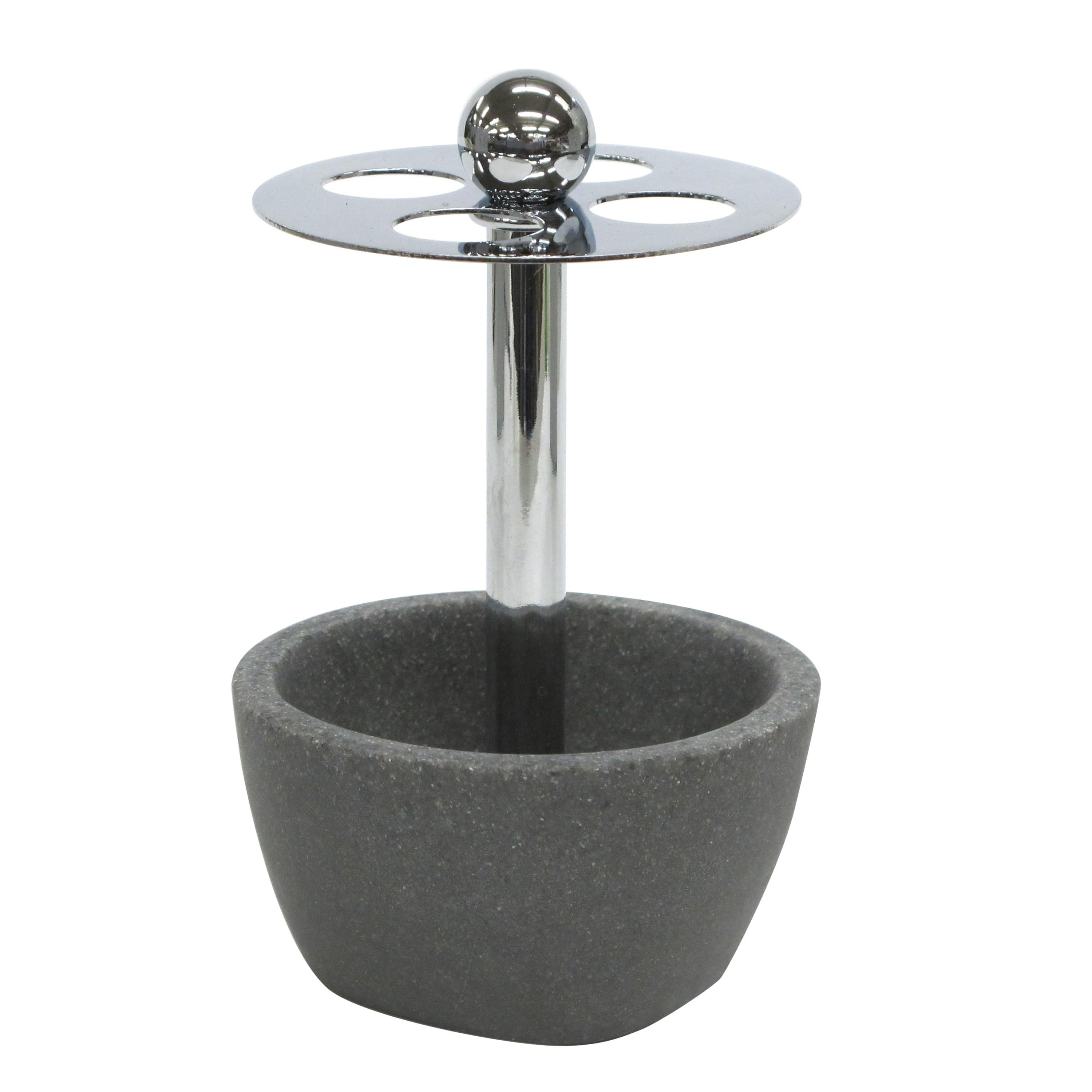 Charcoal Stone Toothbrush Holder Gray - Allure Home Creations