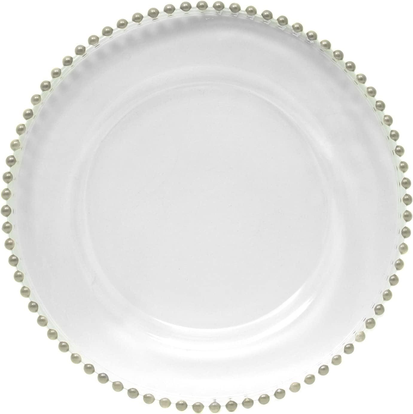 Charge it by Jay Turkish Glass Silver Beaded Charger Plate