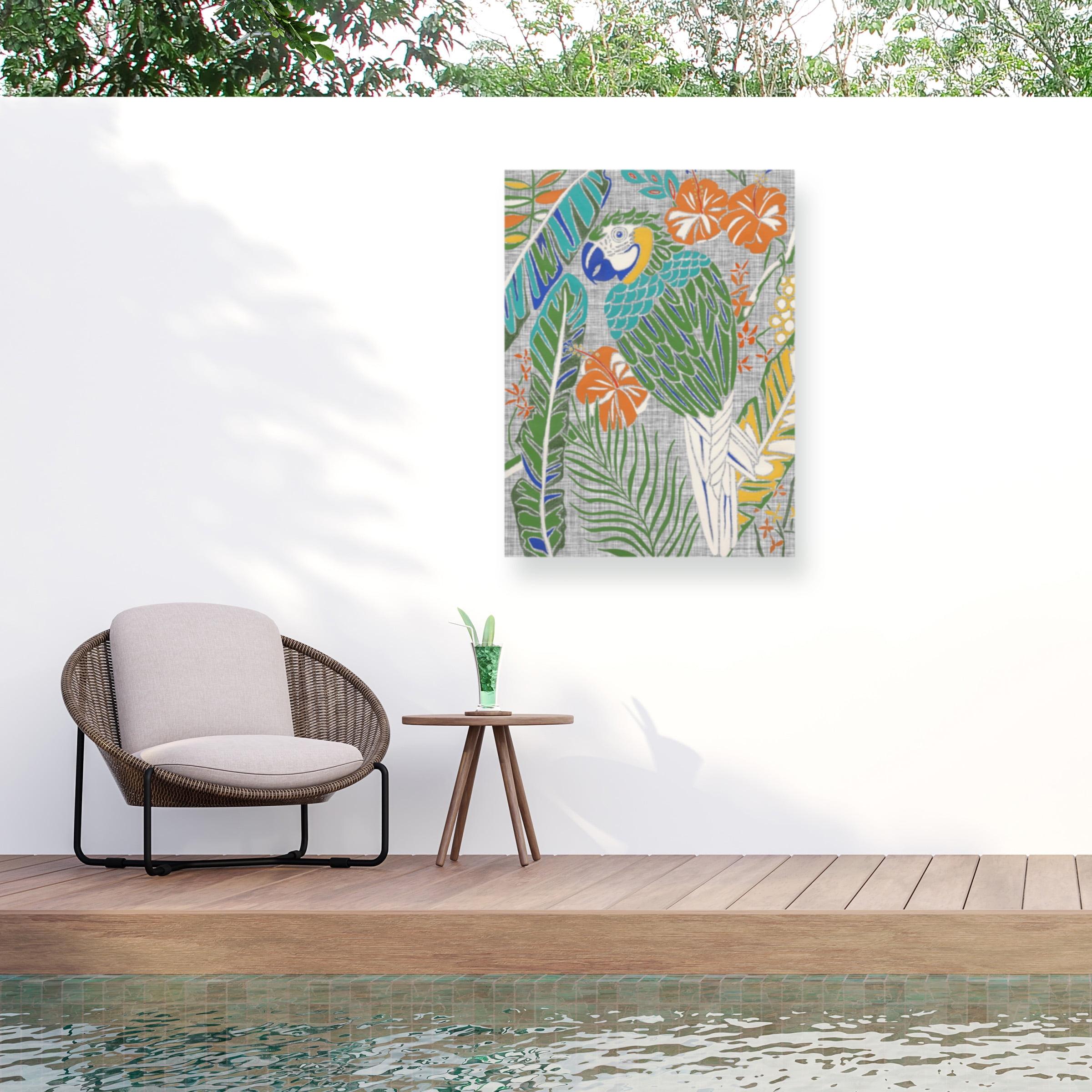 Trademark Fine Art - Chariklia Zarris 'Tropical Macaw' Outdoor Canvas - 18x24
