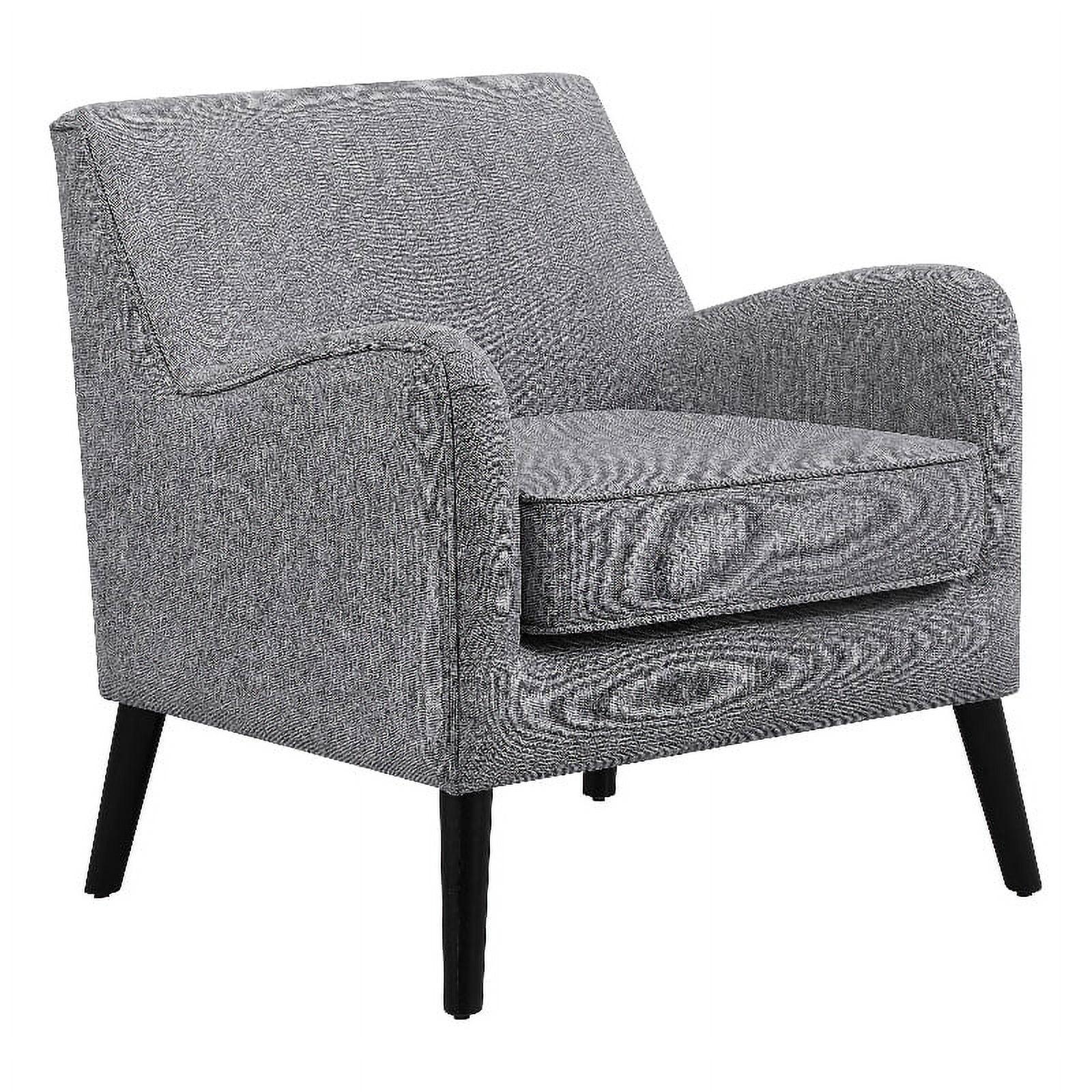 Charcoal Gray Upholstered Accent Chair with Solid Wood Legs