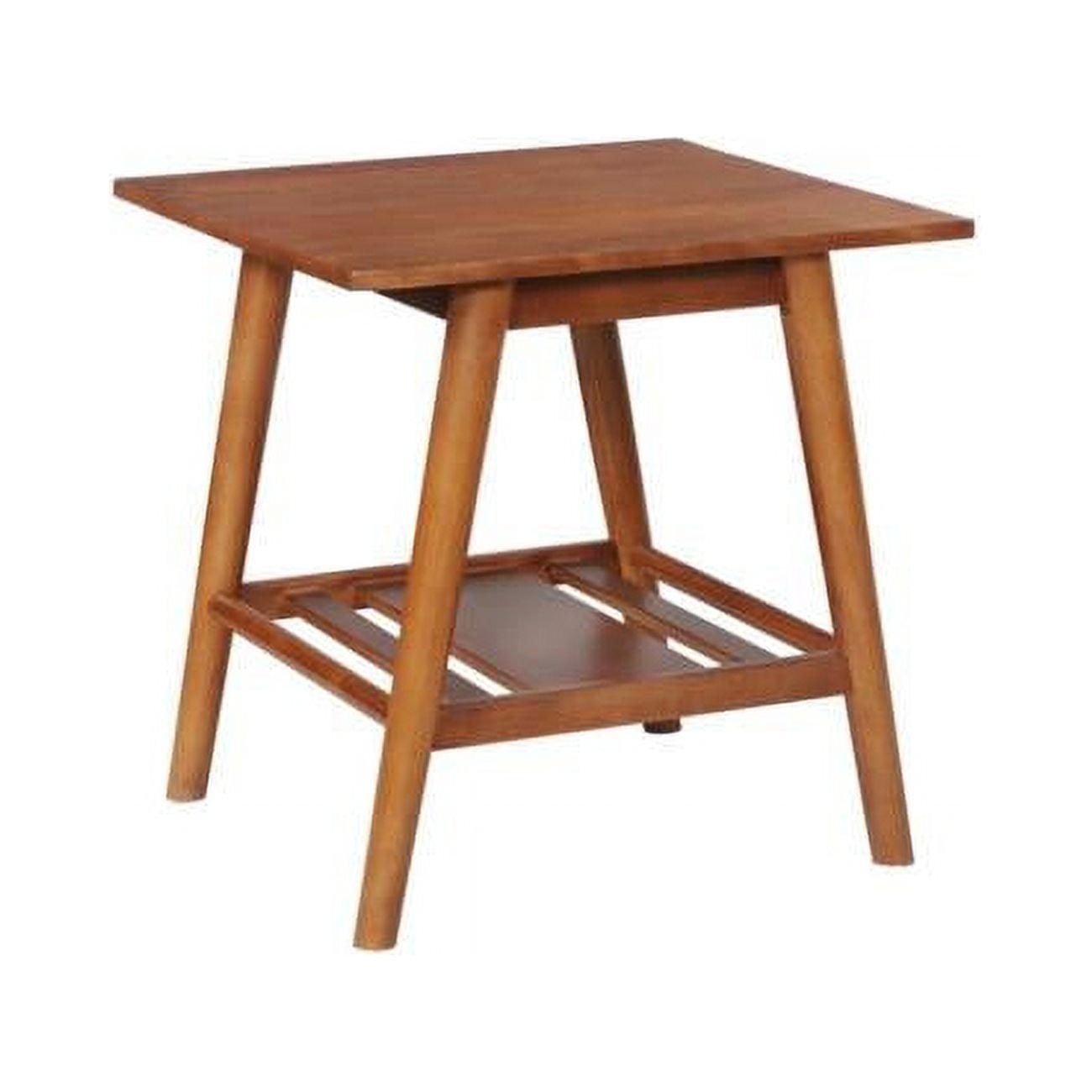 Brock 25'' Medium Yellow Brown Square Wood End Table with Shelf