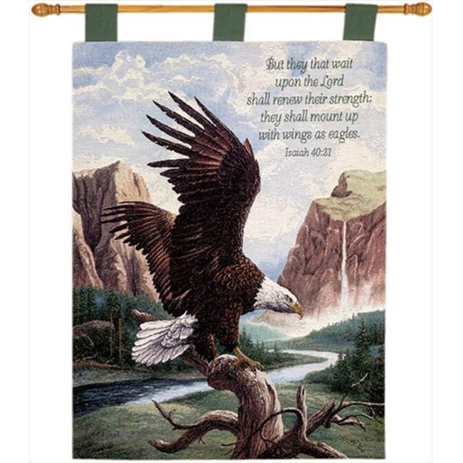 Charlotte Home Furnishings Freedom With Verse Fine Art Tapestry, Brown