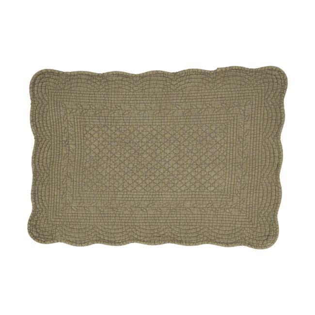 Green Quilted Cotton Rectangle Placemats Set of 4