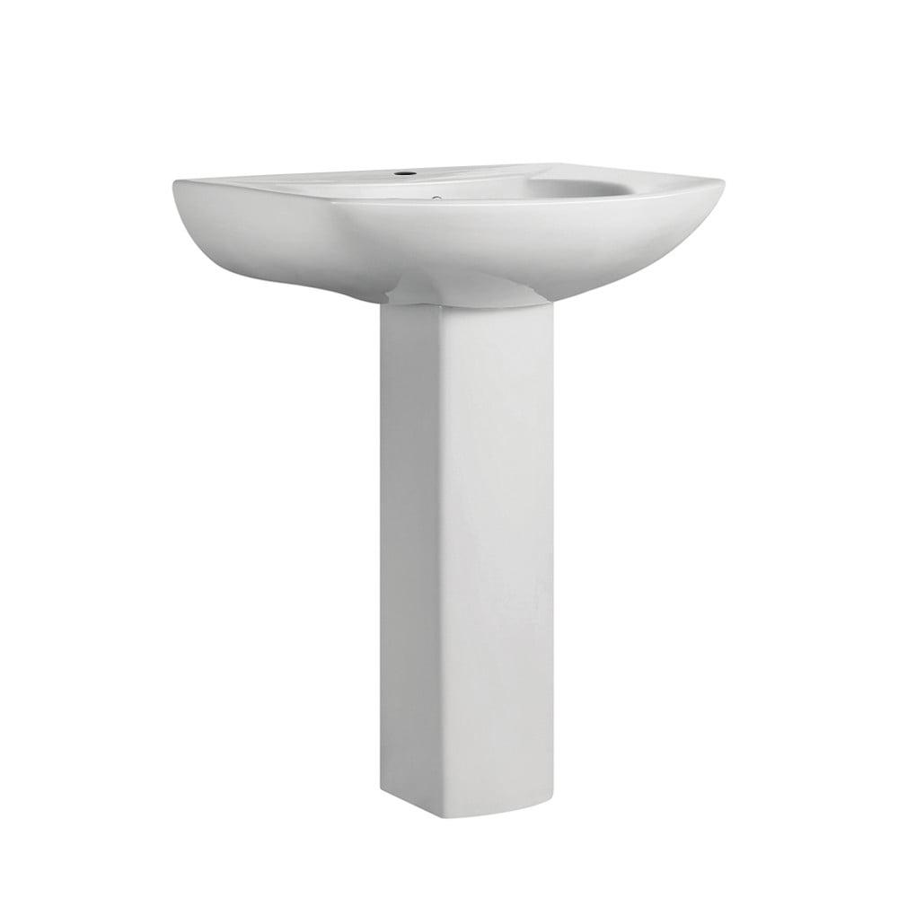 Château Pedestal Bathroom Sink U-Shaped Single Faucet Hole