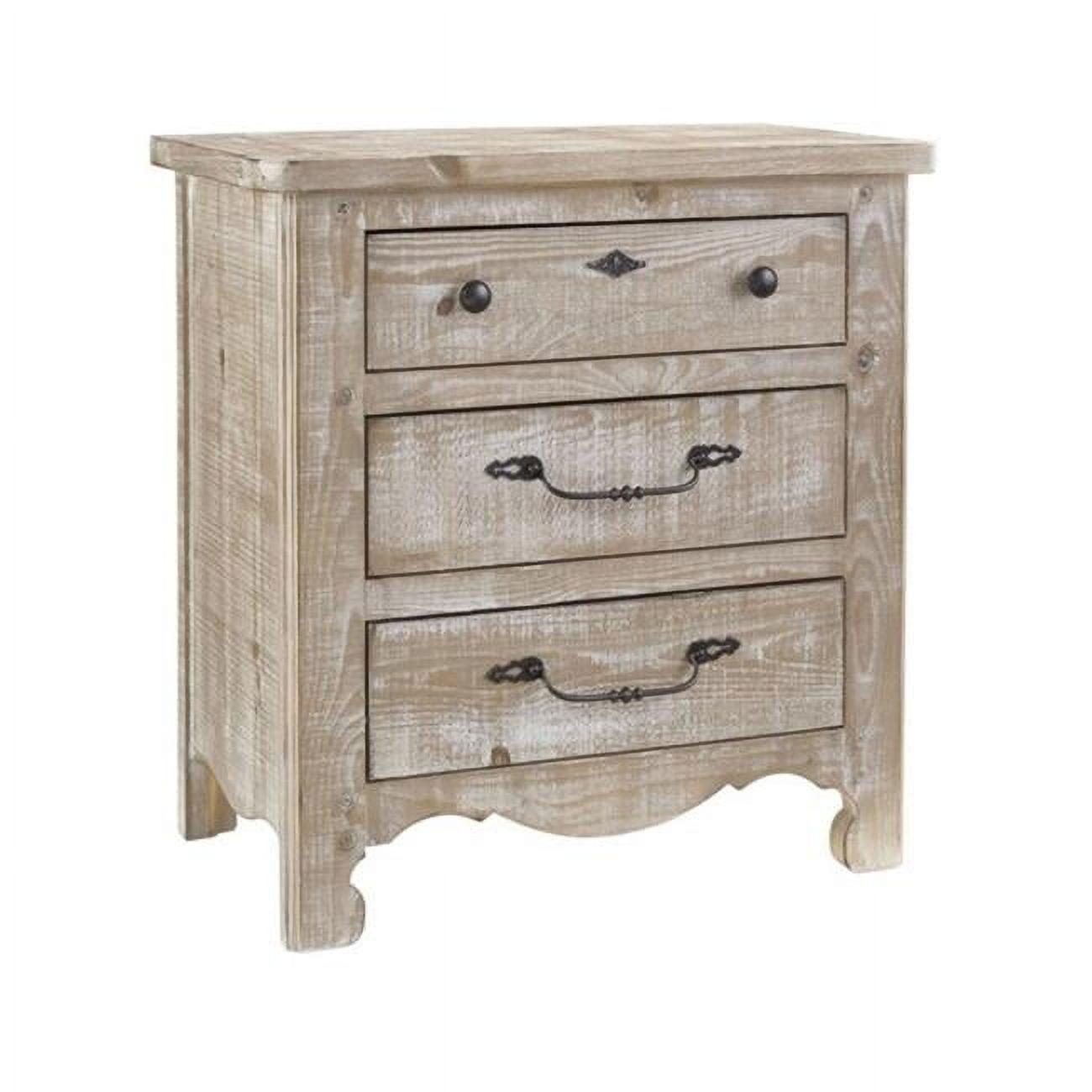 Chatsworth Traditional White 3-Drawer Nightstand with Bronze Hardware