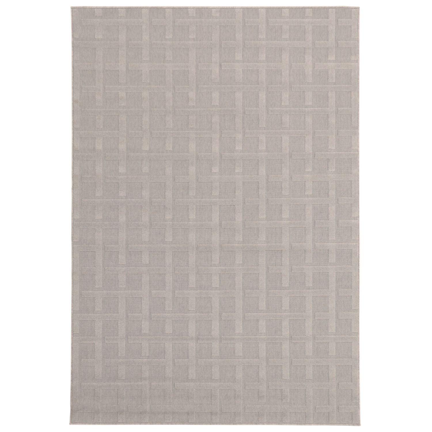 Gray Geometric Rectangular Outdoor Area Rug 5.25' x 7.5'