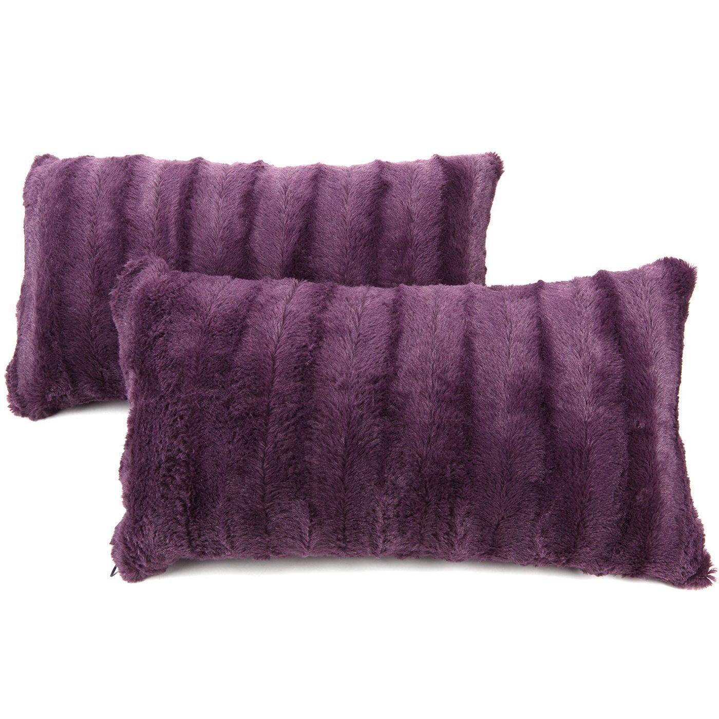 Cheer Collection Faux Fur Throw Pillow (Set of 2)