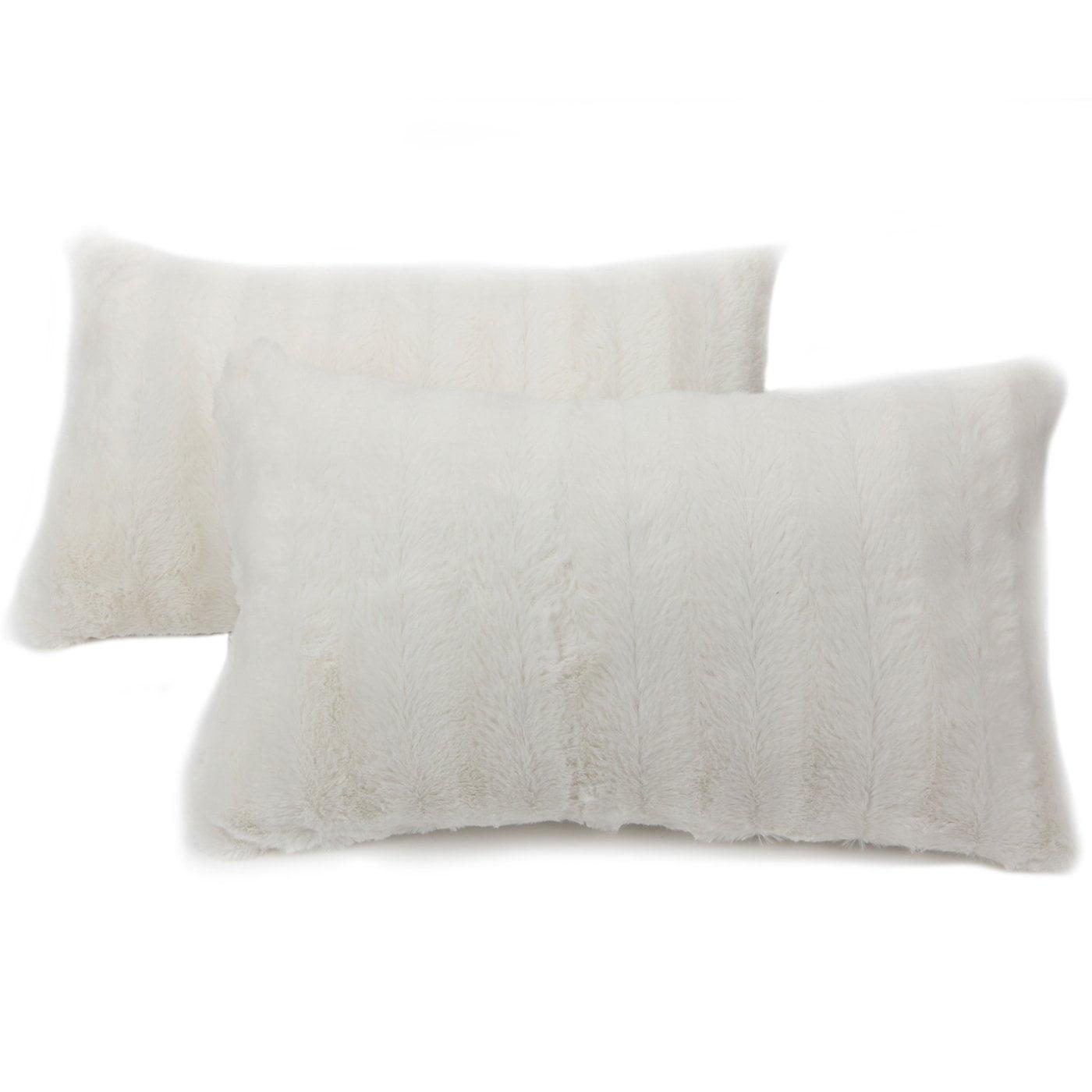 Cheer Collection Faux Fur Throw Pillow (Set of 2)