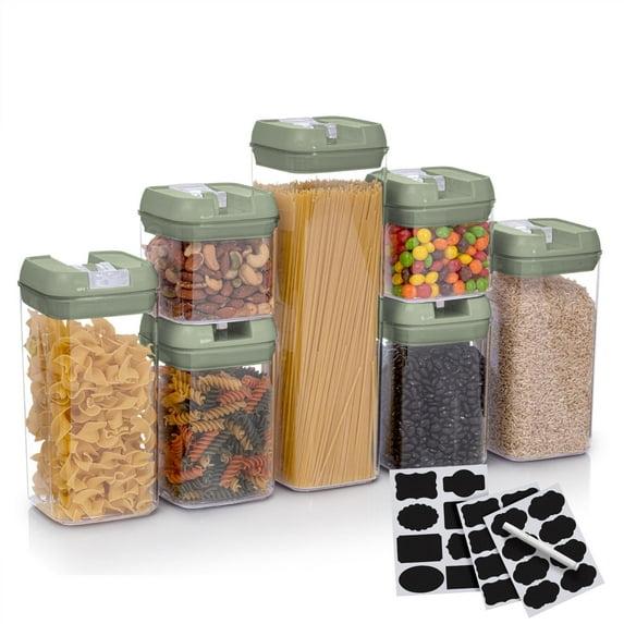 Cheer Collection Airtight Food Storage Containers, Set of 7 (Olive Green)