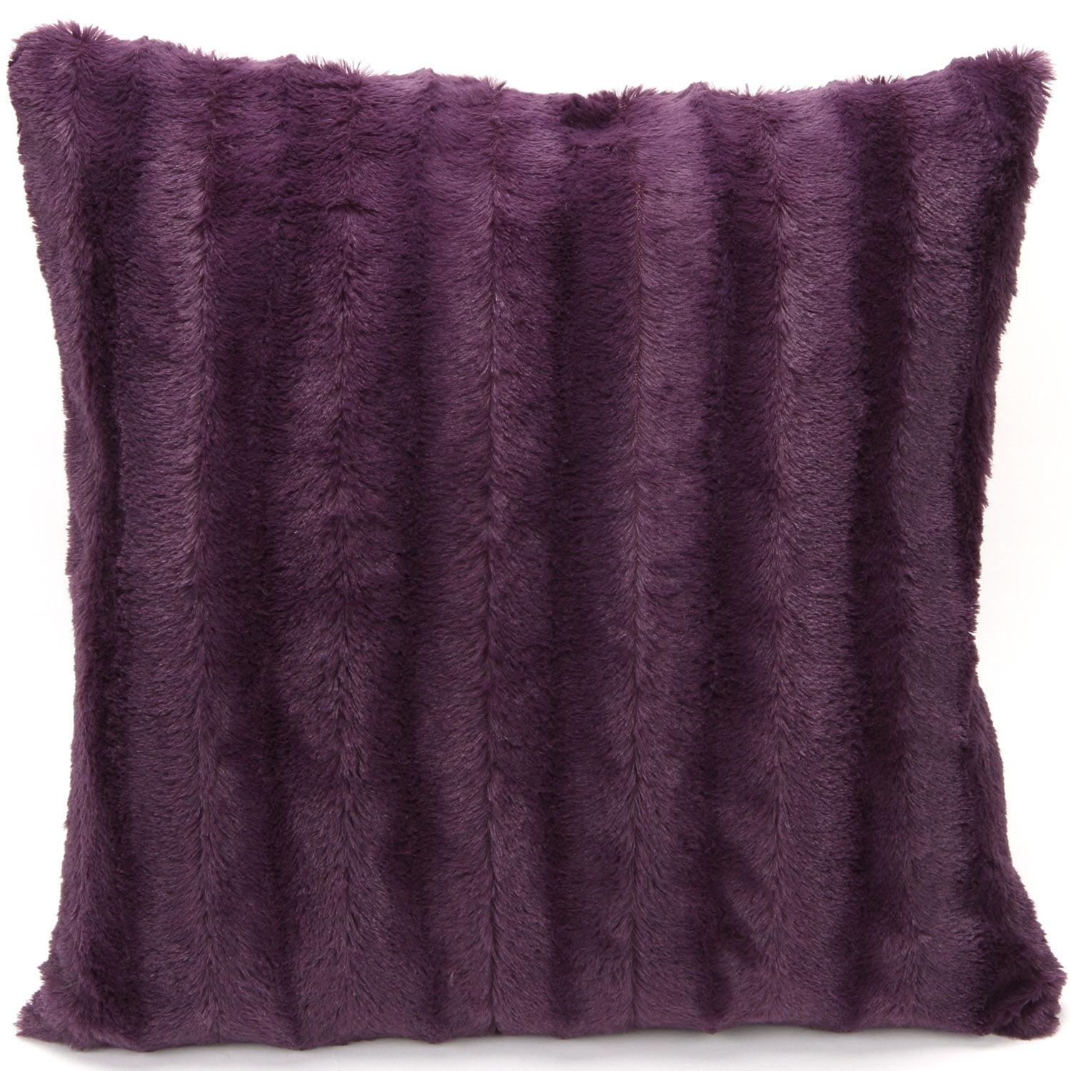 Purple Faux Fur 18" x 18" Decorative Pillow Cover