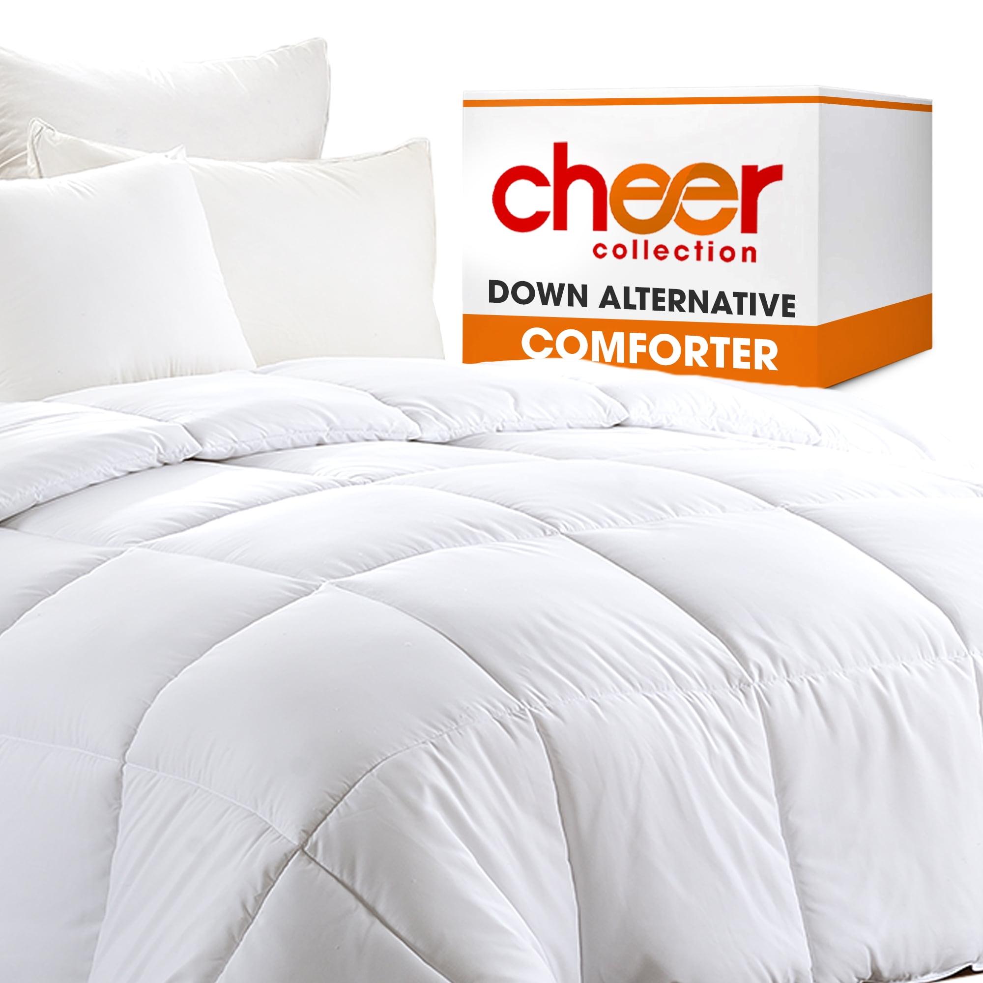 Cheer Collection Luxurious Down Alternative All Season Comforter (White) (Queen)