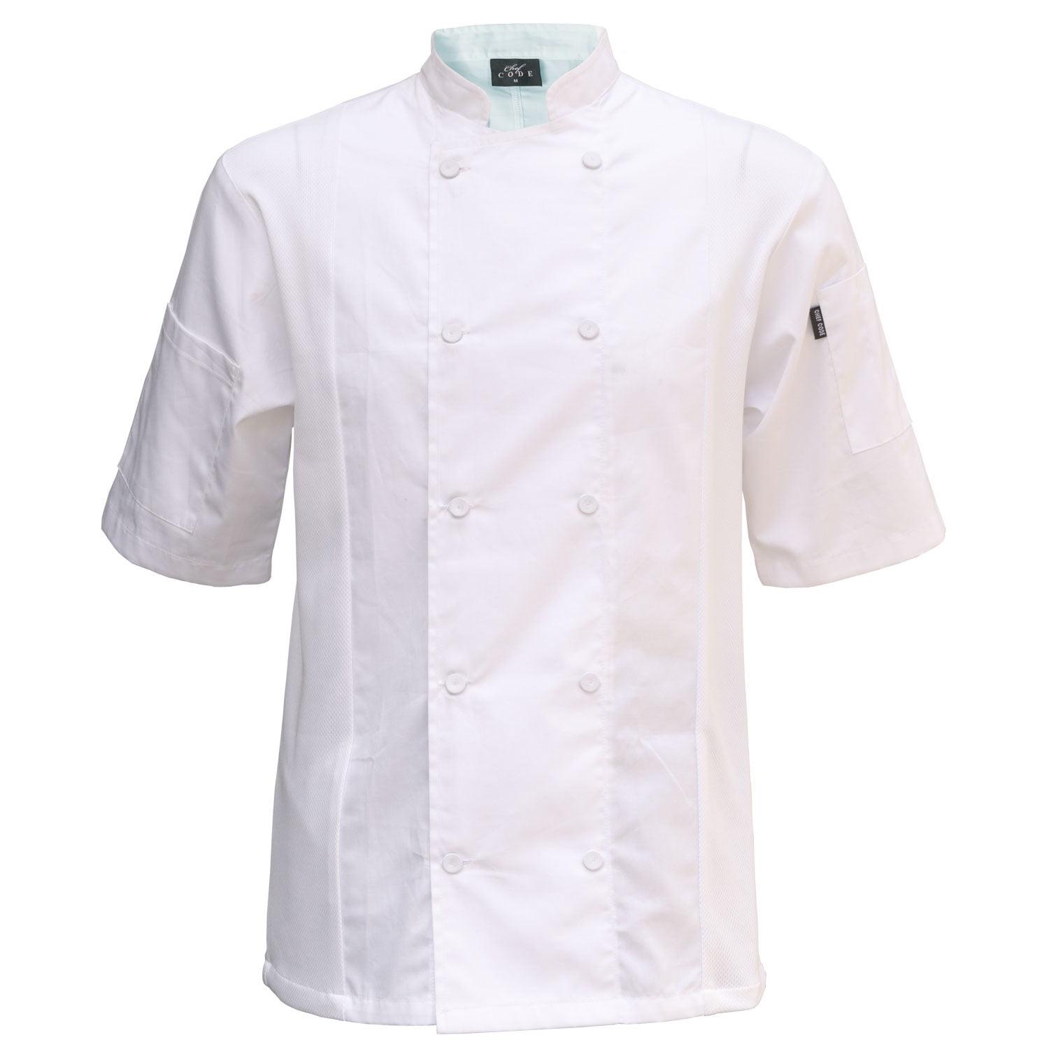 Chef Code Cool Breeze Side Vent Chef Coat, Short Sleeves White XS
