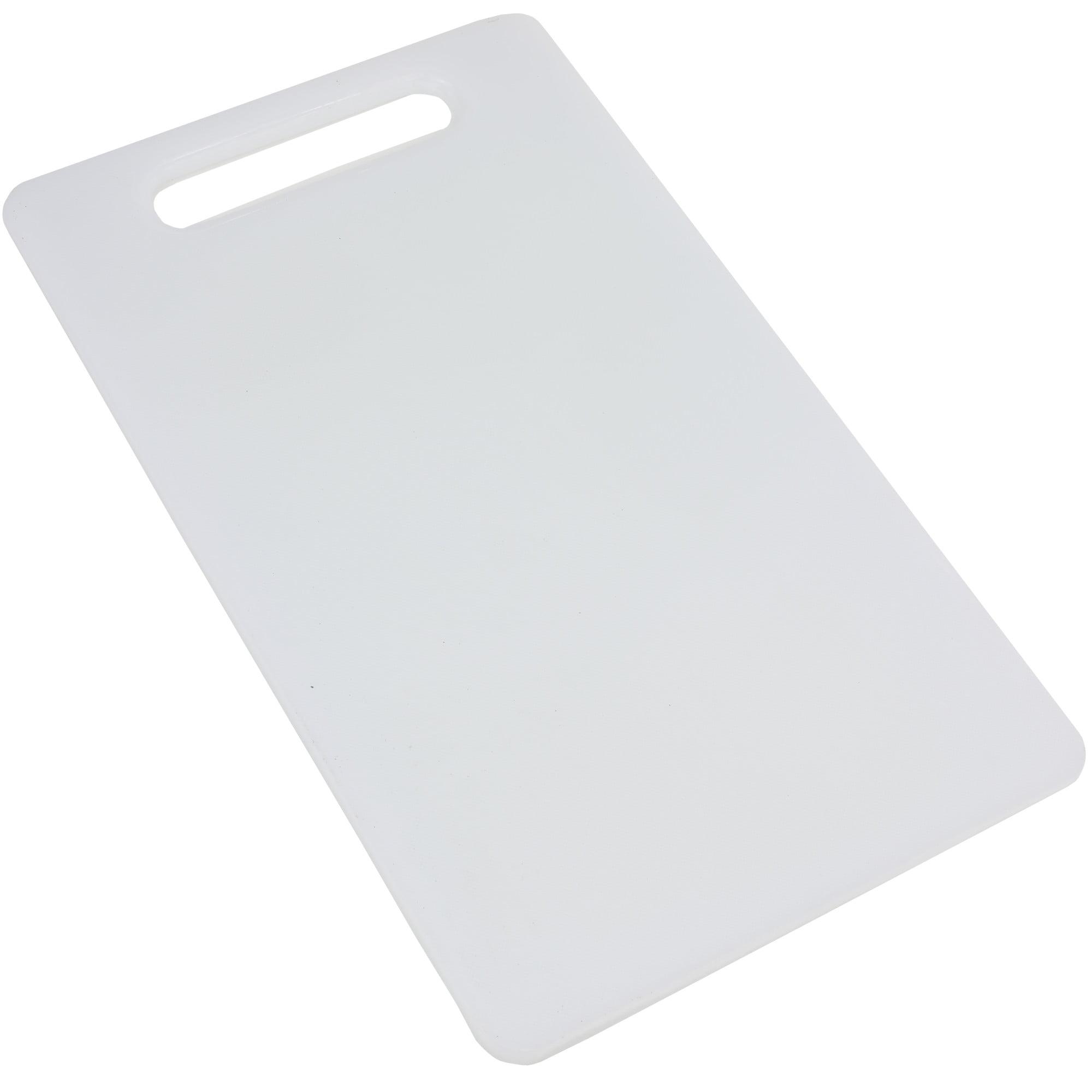 White Rectangular Plastic Cutting Board with Handle, 13 x 8 inches