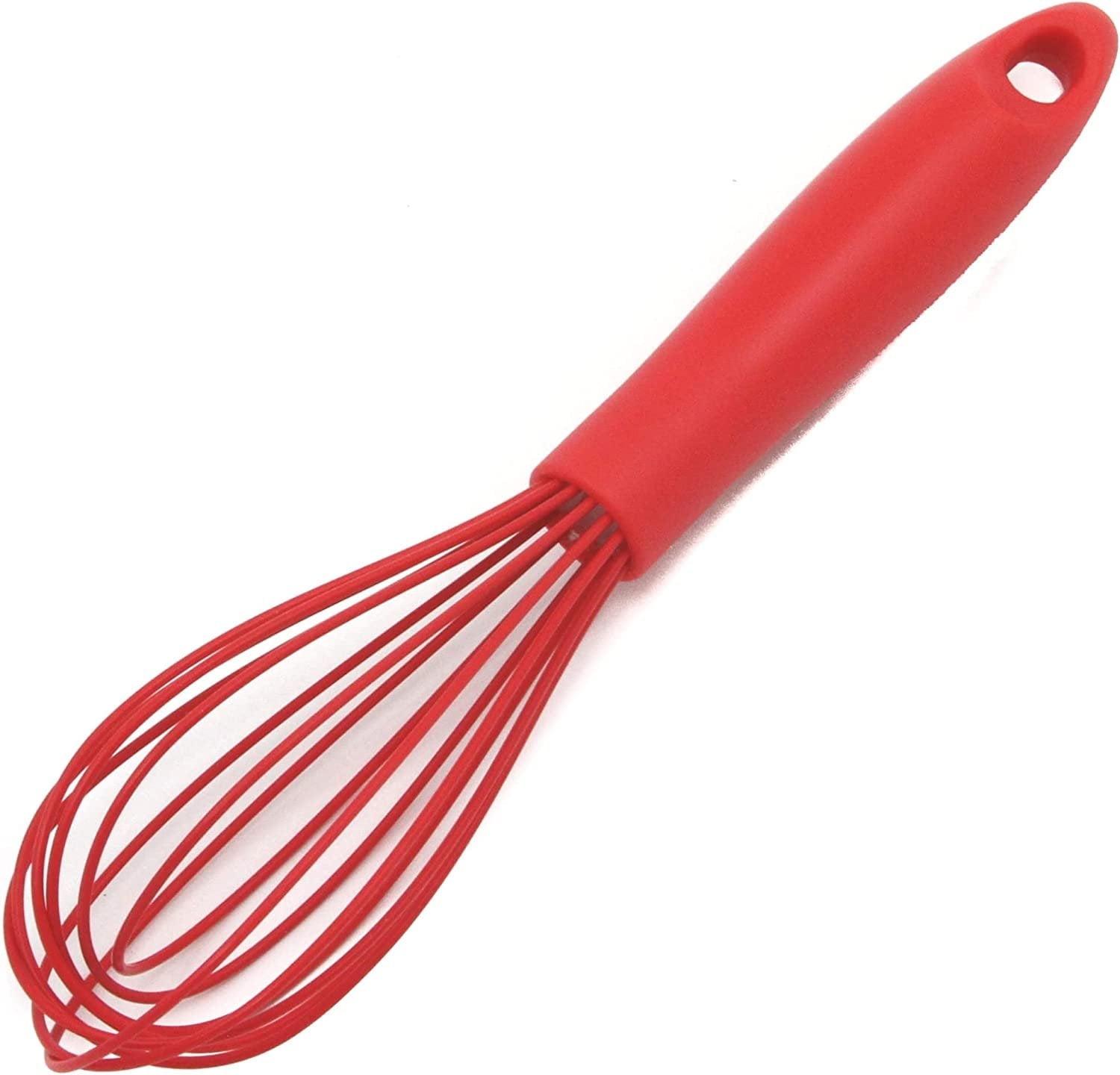 Chef Craft Premium Silicone Wire Cooking Whisk, 10.5 inch, Red