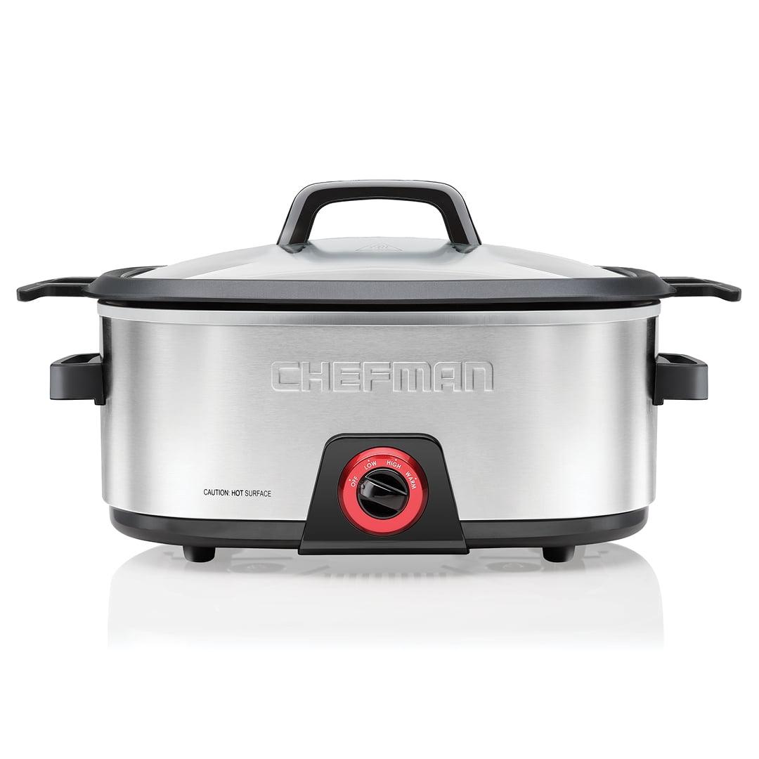 Chefman 6-Quart Slow Cooker, Stovetop & Oven-Safe, Removable Insert, Nonstick & Dishwasher-Safe Interior