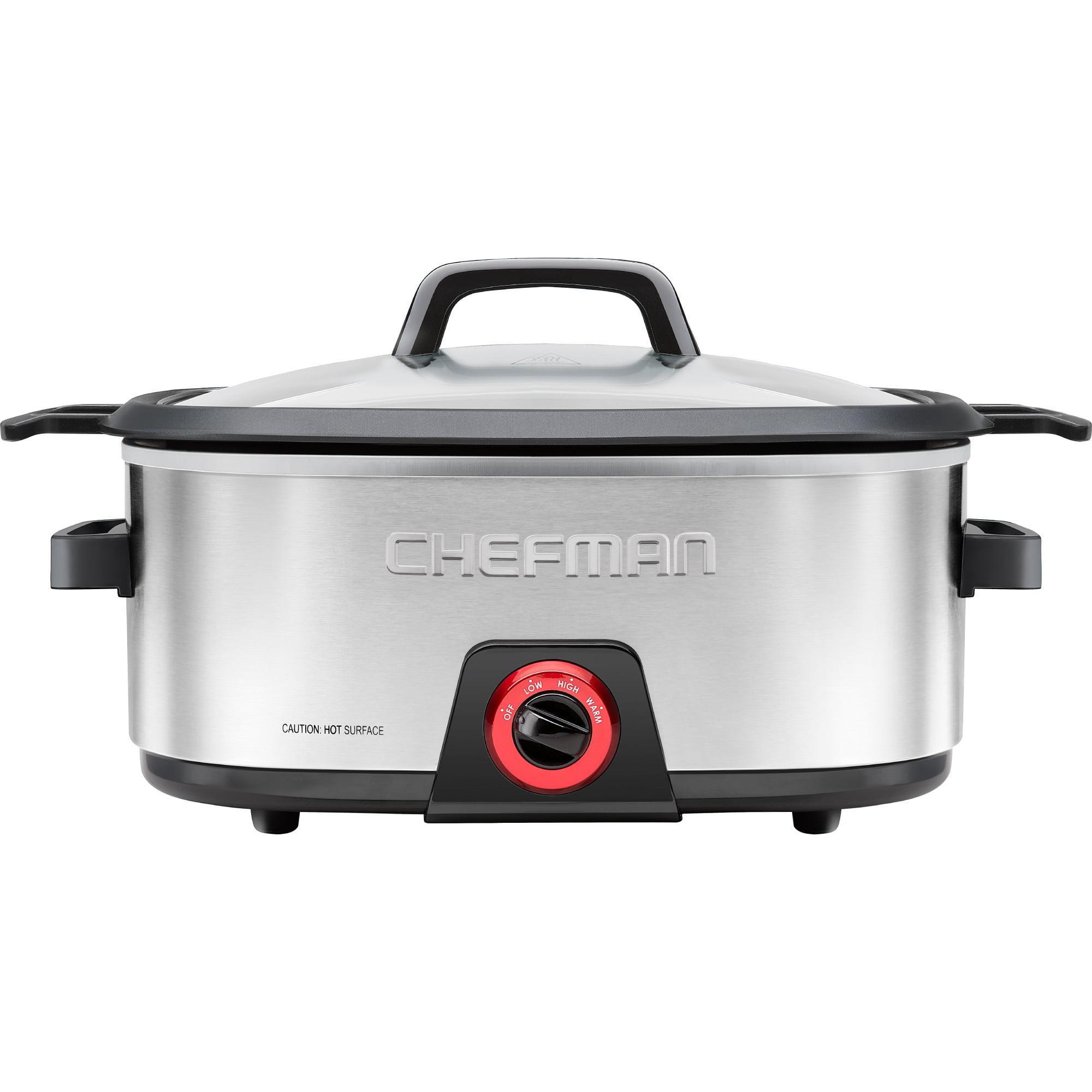 Chefman 6-Quart Stainless Steel Nonstick Slow Cooker