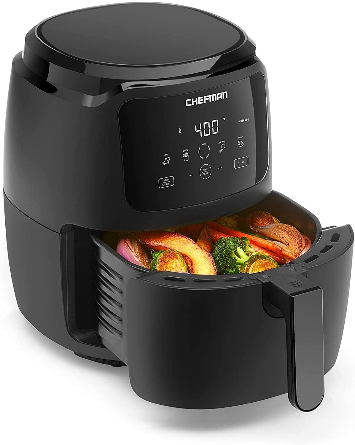 Chefman 5 Qt Black Digital Air Fryer with Aluminum Exterior