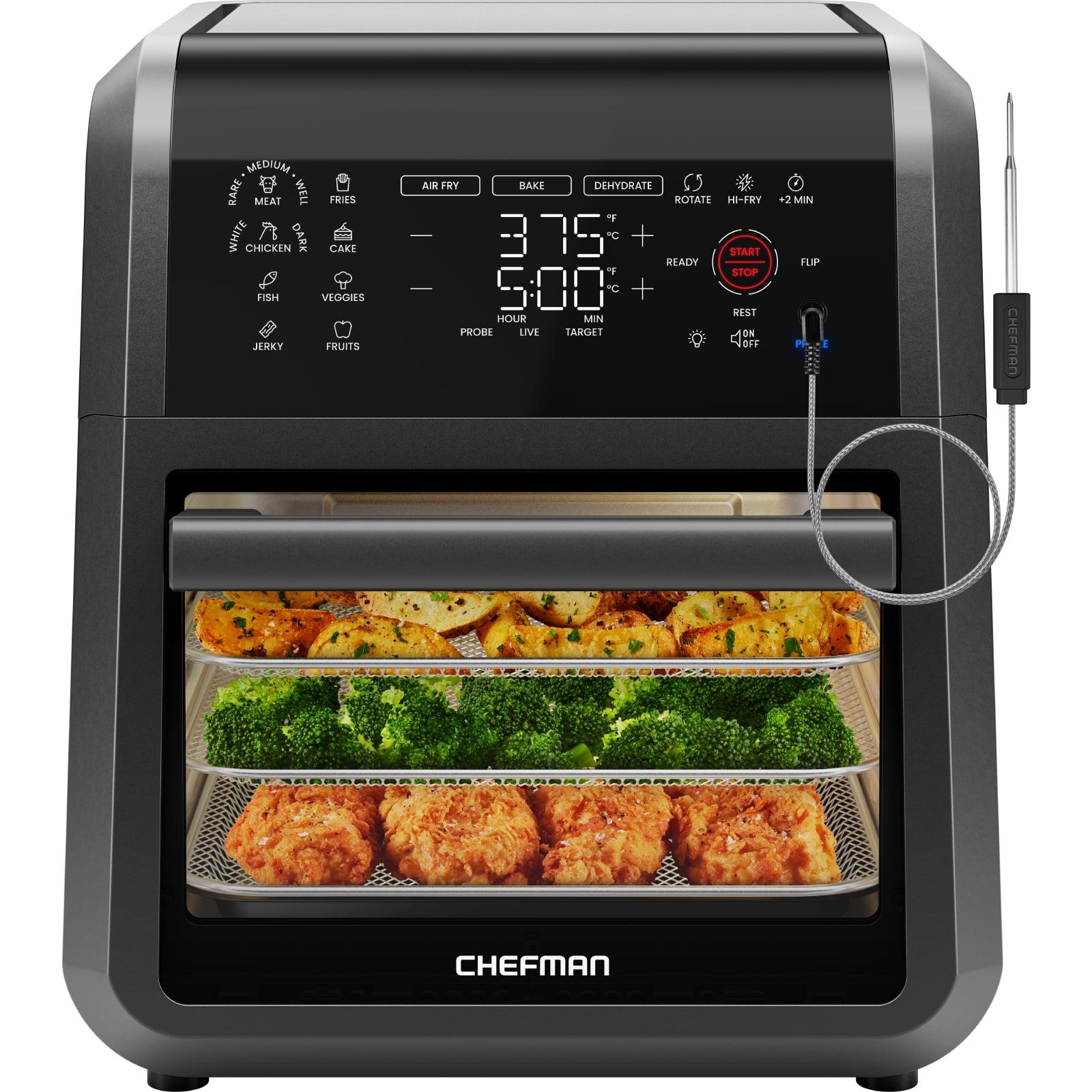 Chefman 12 Quart Black Stainless Steel Multifunctional Air Fryer