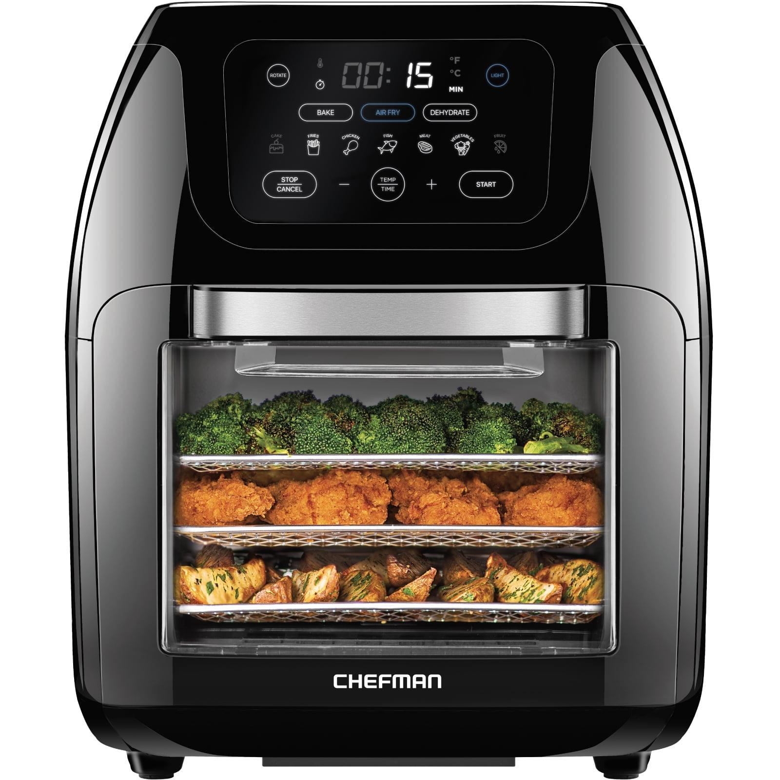 Chefman Black Stainless Steel 10 Qt Digital Air Fryer with Rotisserie