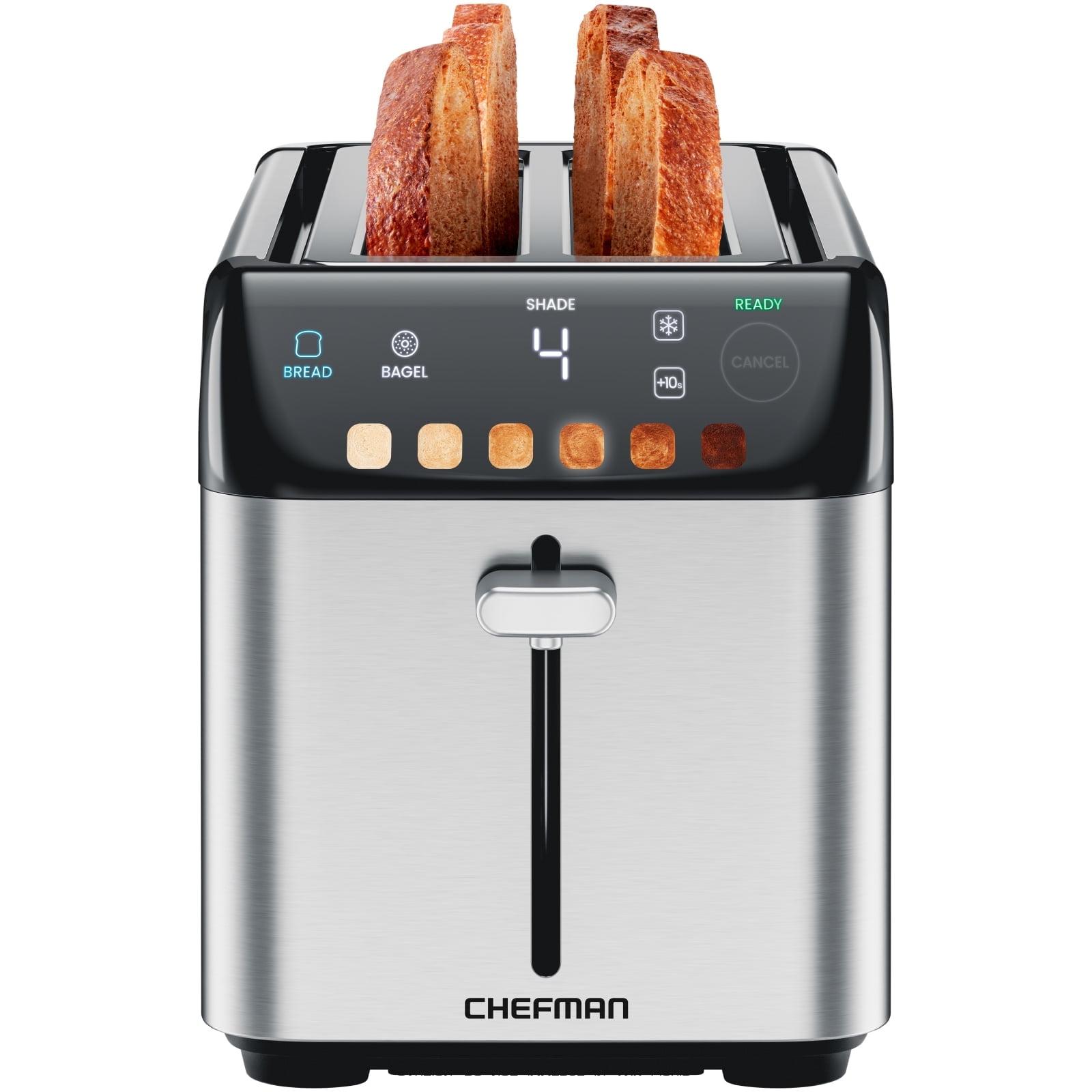 Chefman Stainless Steel Digital 4-Slice Toaster with Wide Slots