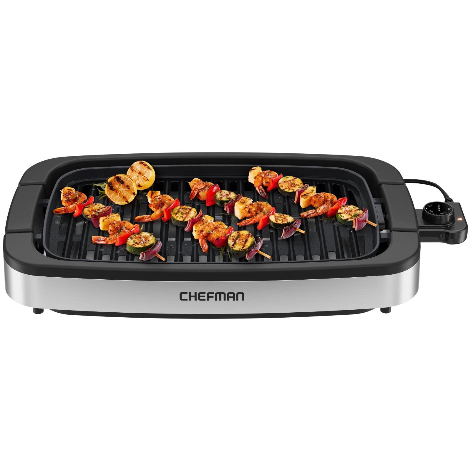 Chefman Smokeless Indoor Electric Grill with Adjustable Temperature Control - Stainless Steel