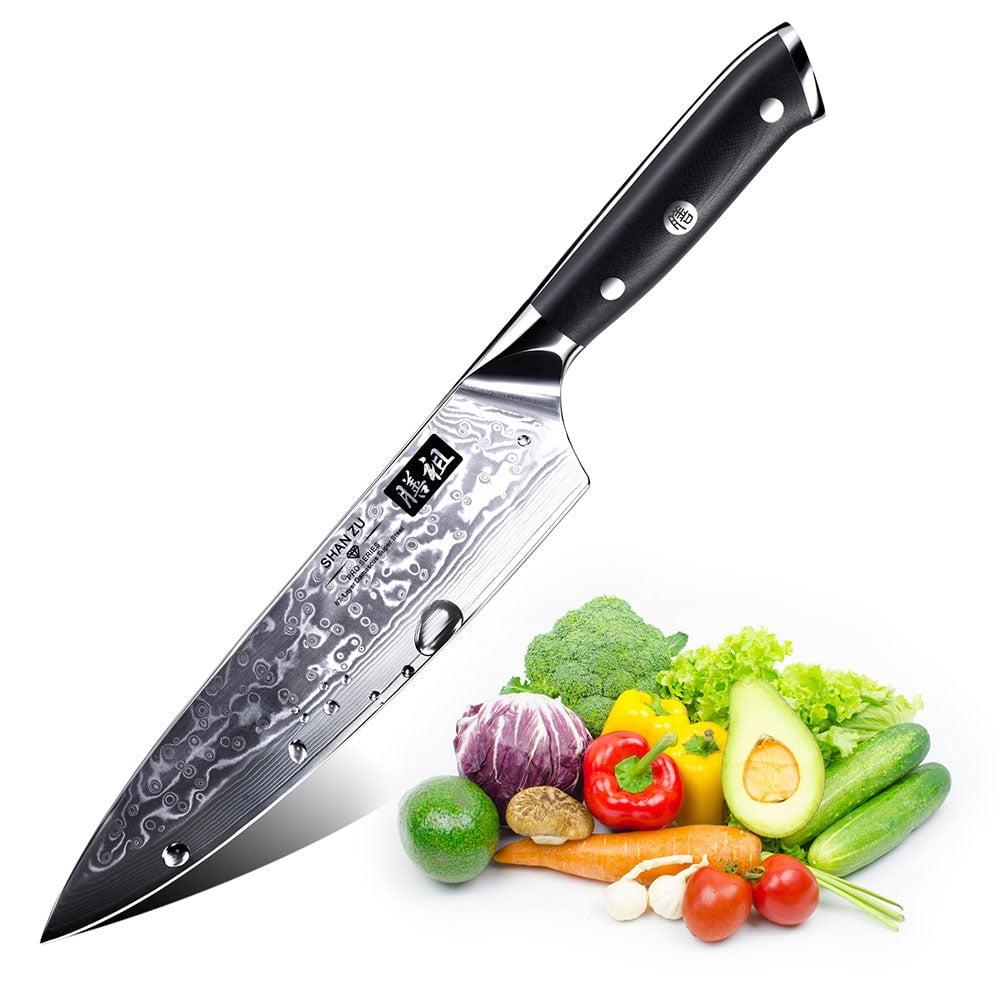 8-Inch Silver Carbon Steel Chef's Knife with G10 Handle