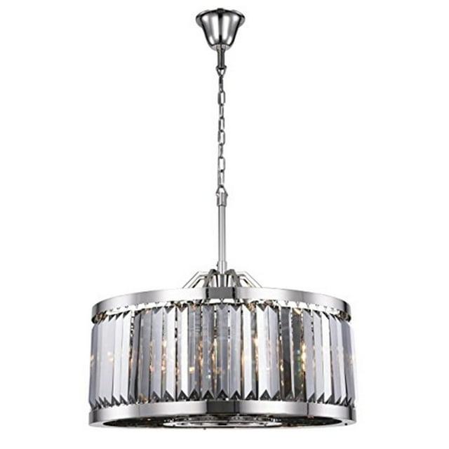 Chelsea 8 light Polished nickel Chandelier Silver Shade (Grey) Royal Cut Crystal