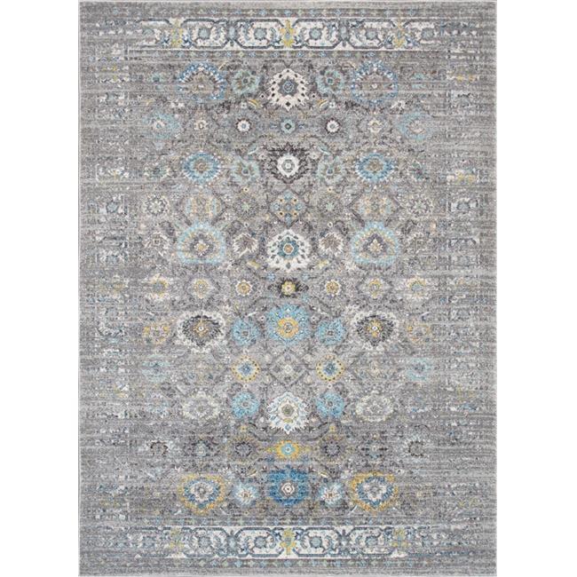 Pasargad Chelsea Oriental Machine Made Power Loom Polypropylene Area Rug in Silver