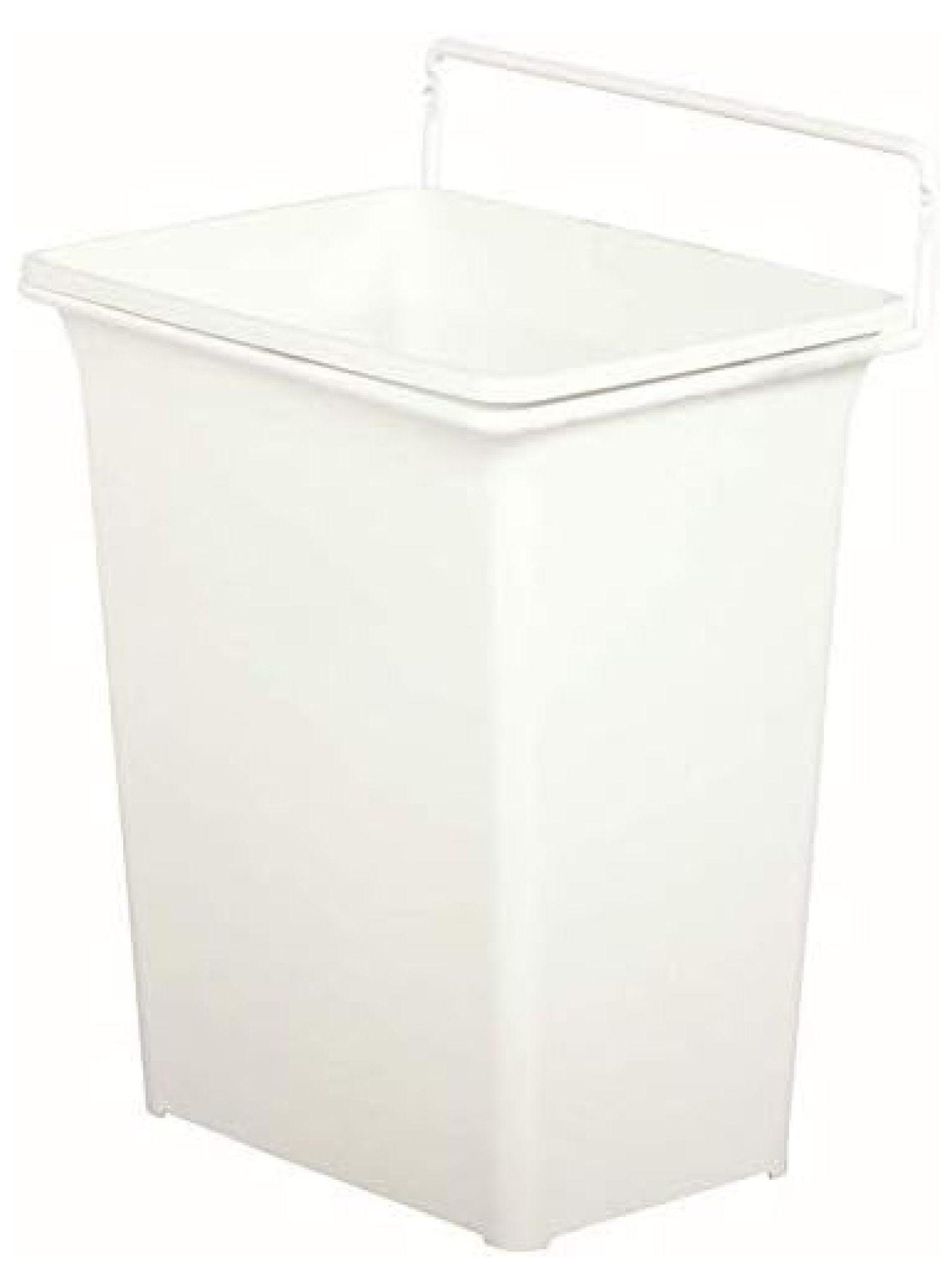 White Plastic Pull-Out Kitchen Waste Bin, 2.25 Gallons