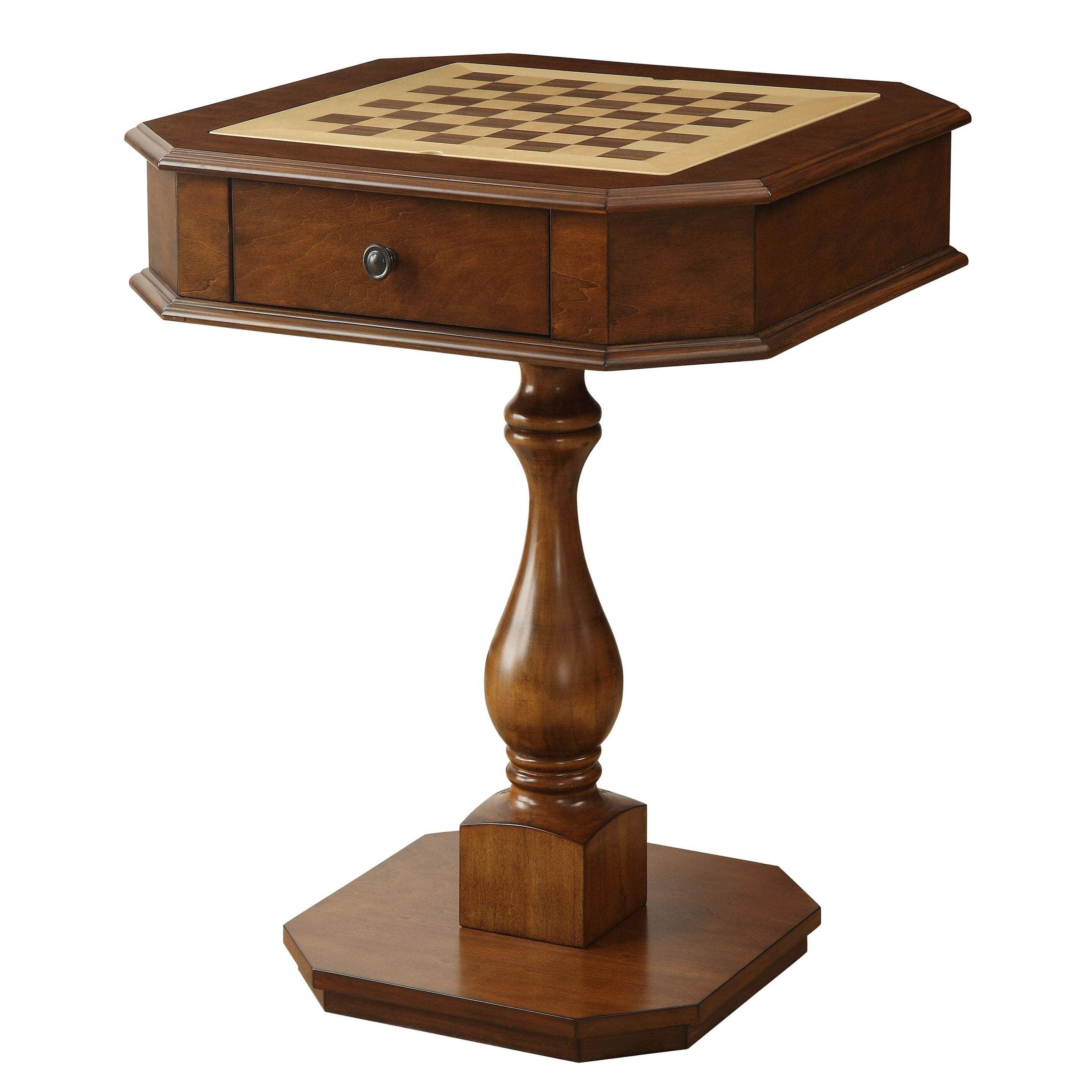 Cherry 28'' Square Wood Game Table with Drawers