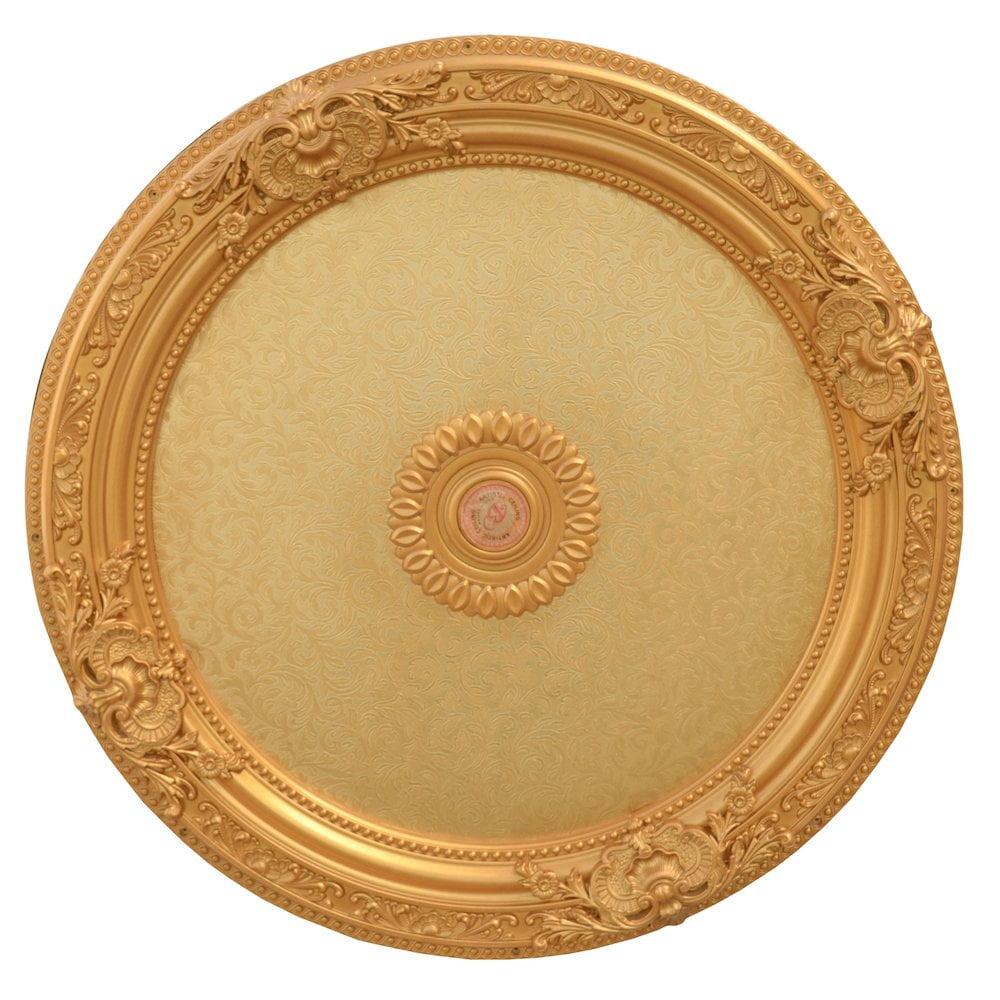 Gold and Sky Polystyrene Round Chandelier Ceiling Medallion