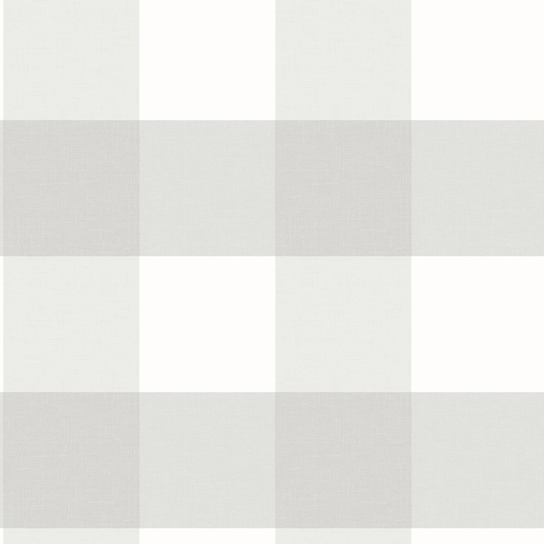 Chesapeake Amos Light Grey Gingham Prepasted Non Woven Blend Wallpaper, 20.5-in by 33-ft, 56.4 sq. ft.