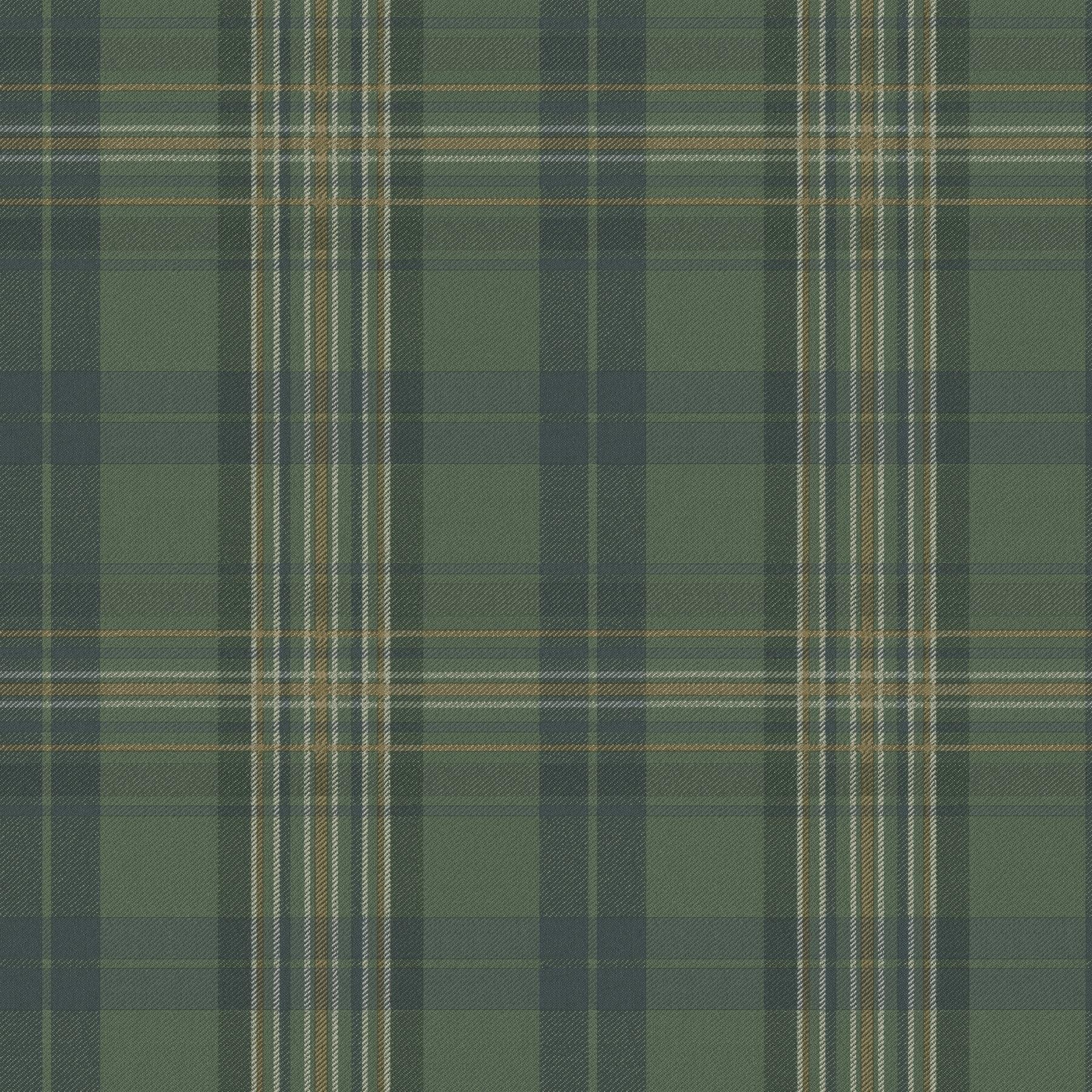 Green and Blue Tartan Plaid Pre-pasted Wallpaper Roll