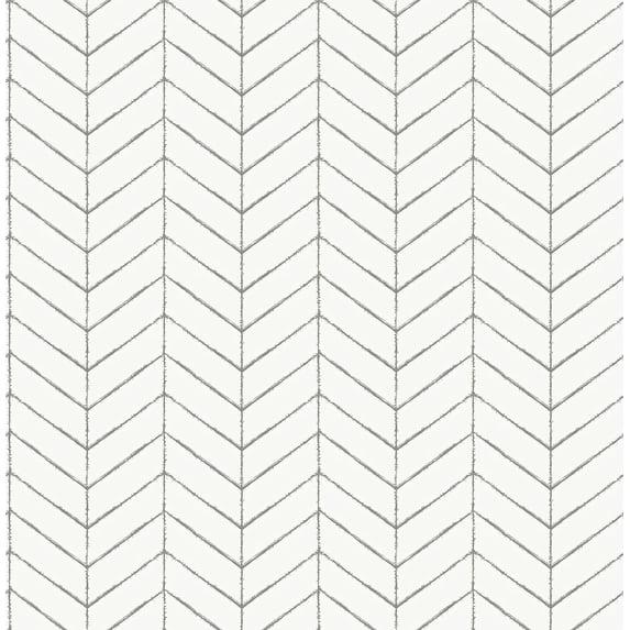 Chesapeake Bison Taupe Herringbone Unpasted Non Woven Wallpaper, 20.5-in by 33-ft, 56.4 sq. ft.