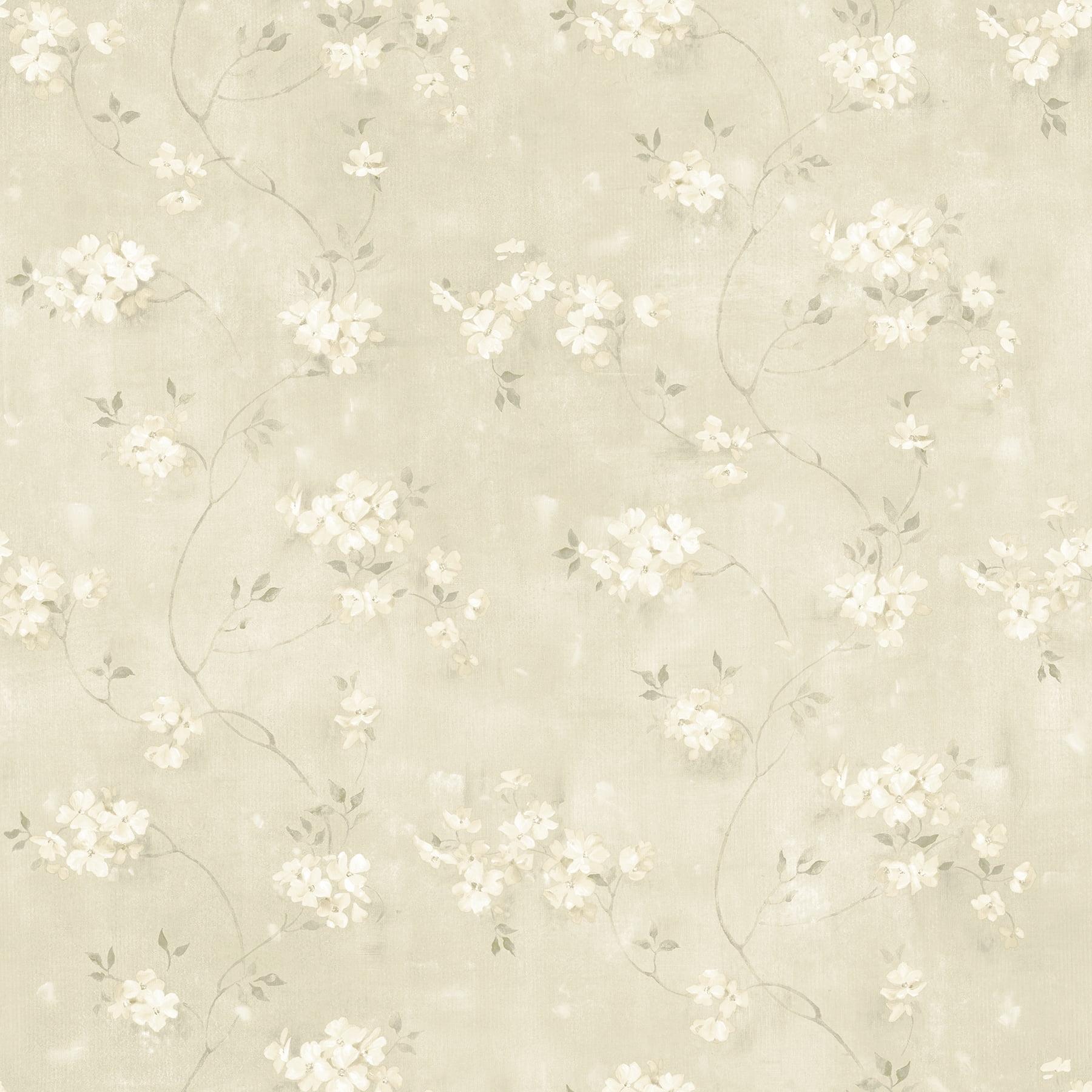 Chesapeake Braham Taupe Floral Trail Wallpaper