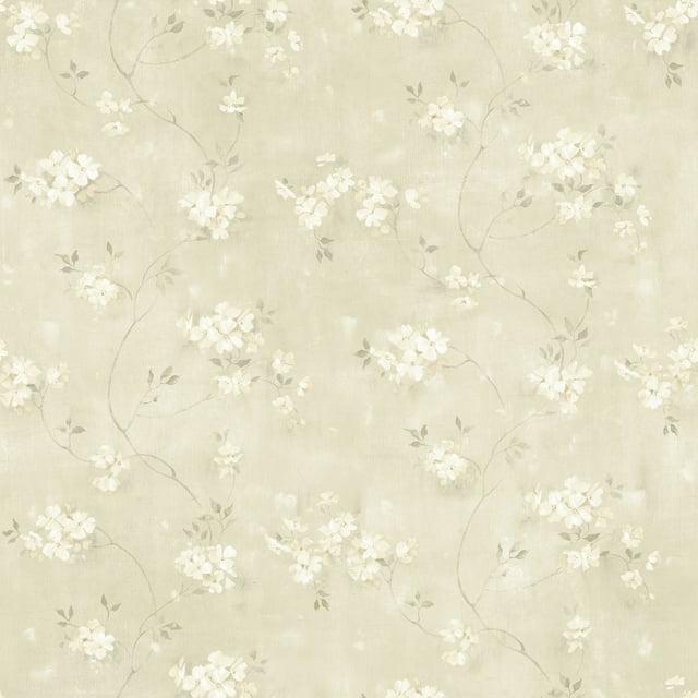 Chesapeake Braham Taupe Floral Trail Wallpaper