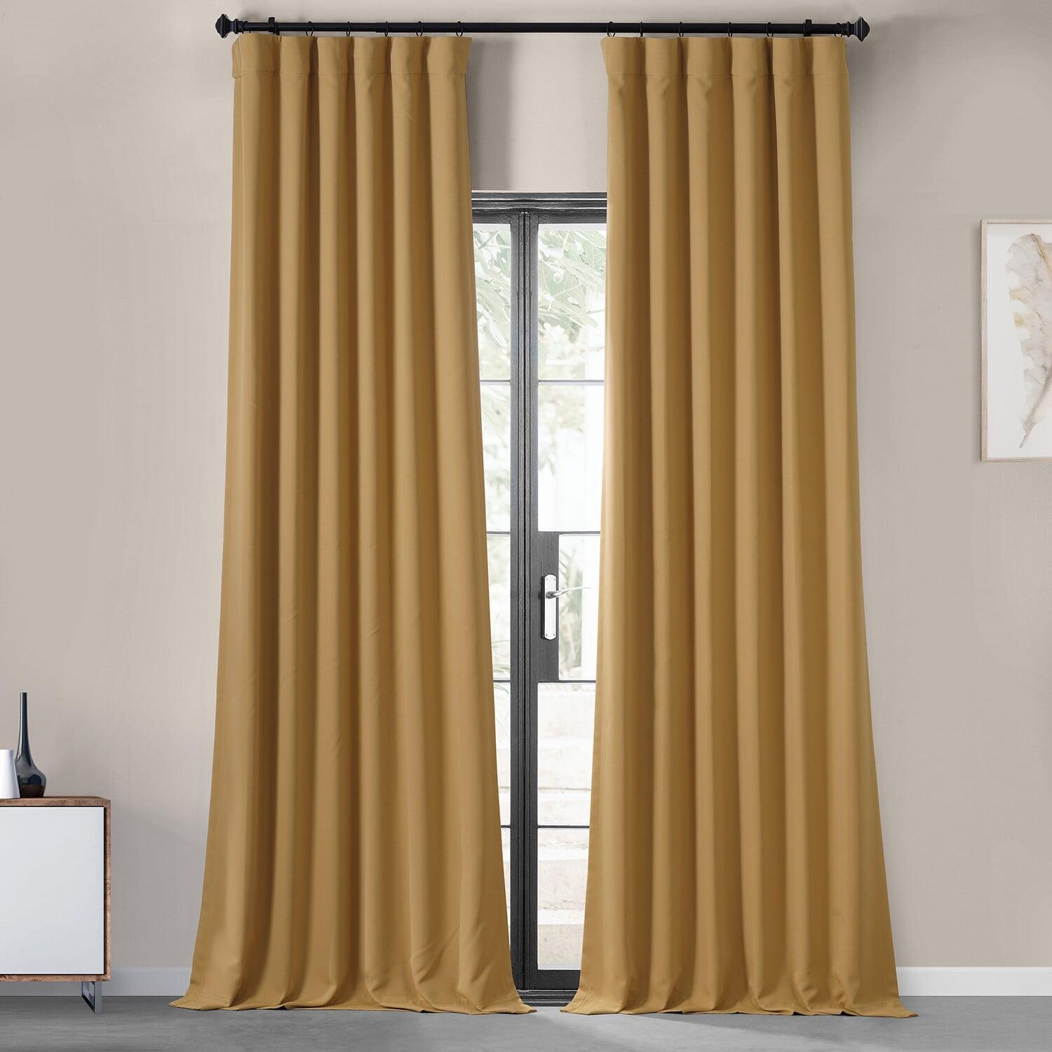 Chesapeake Gold Extra Long Blackout Polyester Linen Drapes