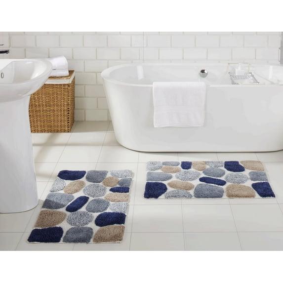 2pc 32"x20" Pebbles Bath Rug Set Gray/Blue - Chesapeake Merchandising