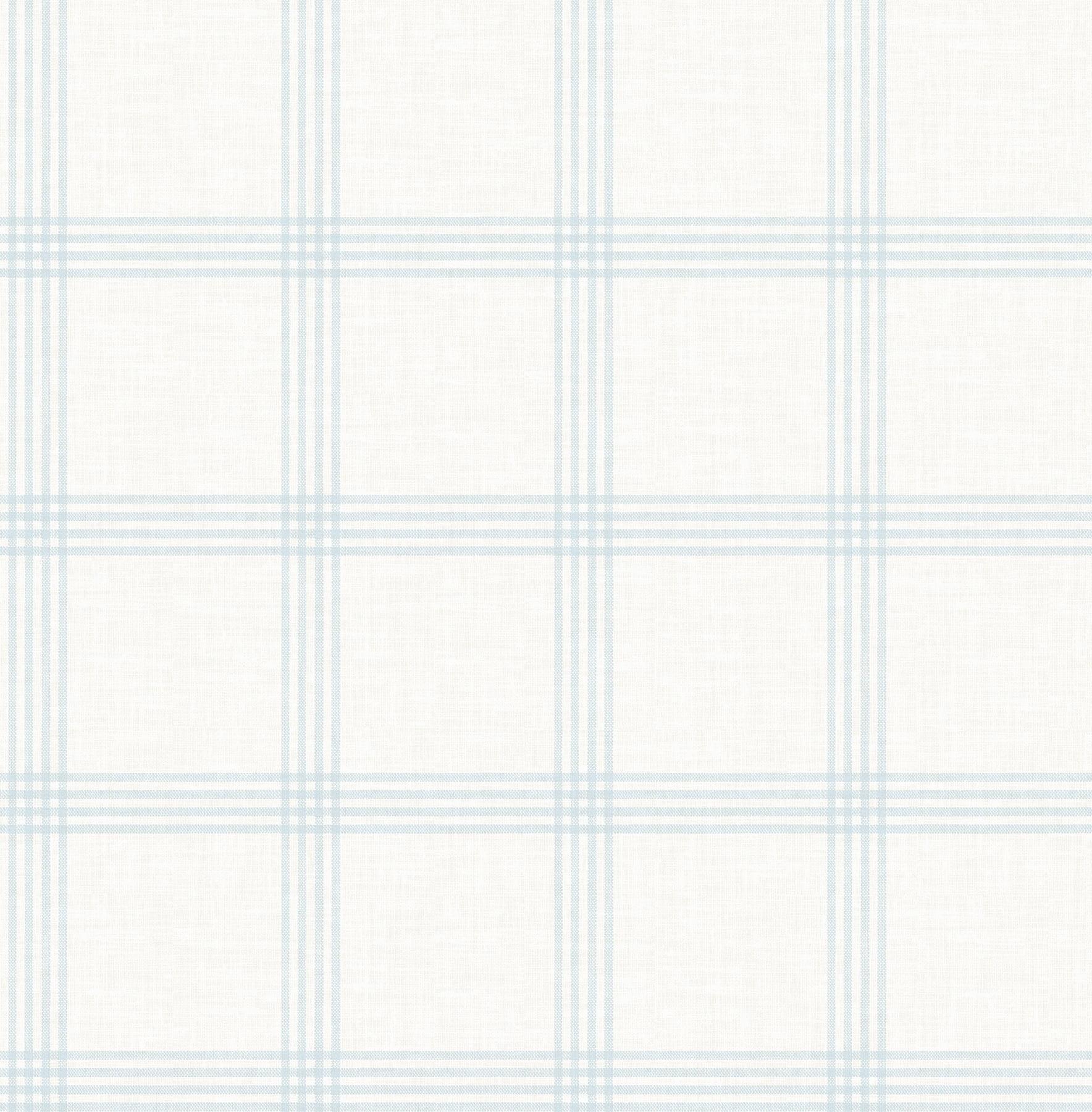Chesapeake Twain Light Blue Plaid Unpasted Non Woven Wallpaper, 20.5-in by 33-ft, 56.4 sq. ft.