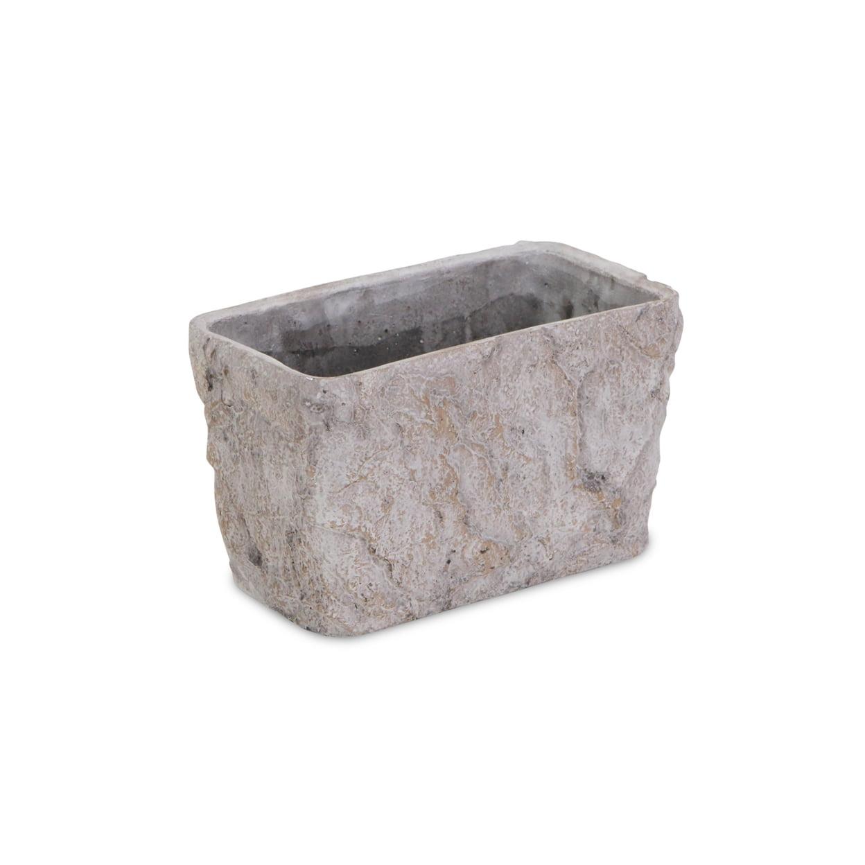 Gray Rectangular Cement Planter for Outdoor and Indoor Use