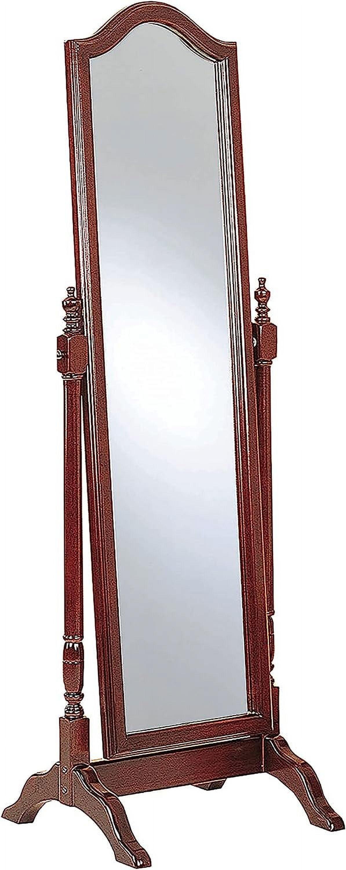 Elegant Full-Length Freestanding Cheval Mirror in Rich Brown