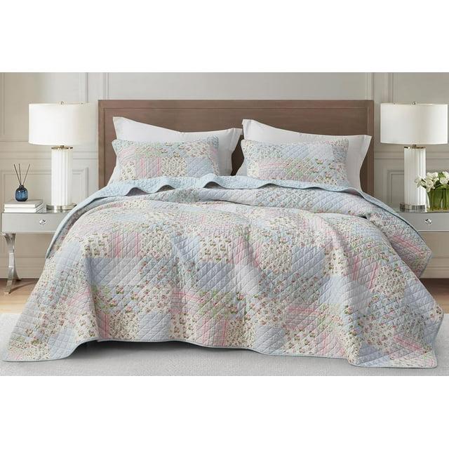 Chezmoi Collection Holly Cotton Patchwork Quilt Set