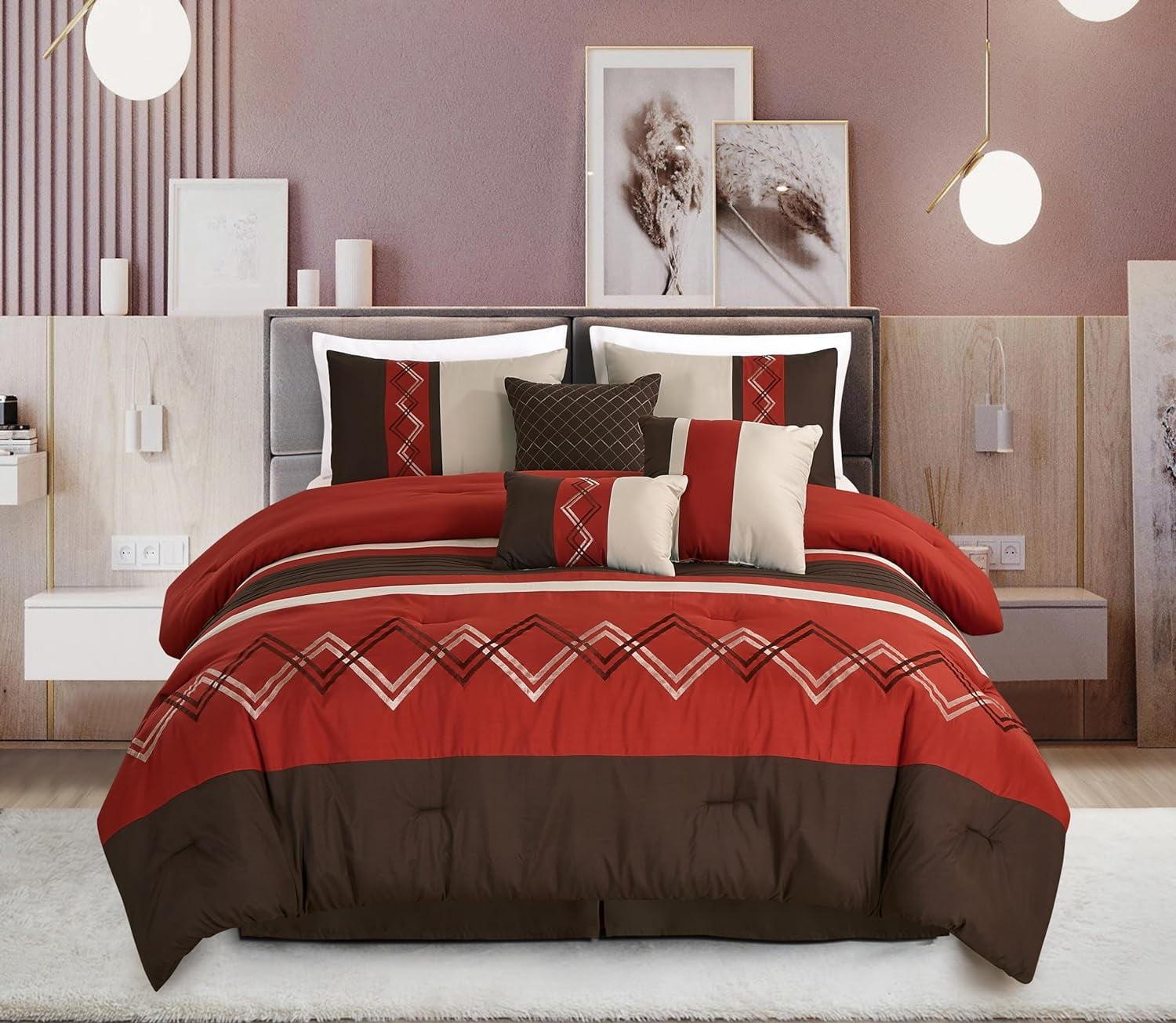 Microfiber Modern & Contemporary 7 Piece Comforter Set