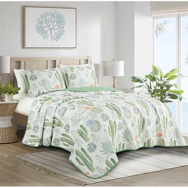 Chezmoi Collection Gregory Serene Desert Cactus Succulent Plants Microfiber Quilt Set