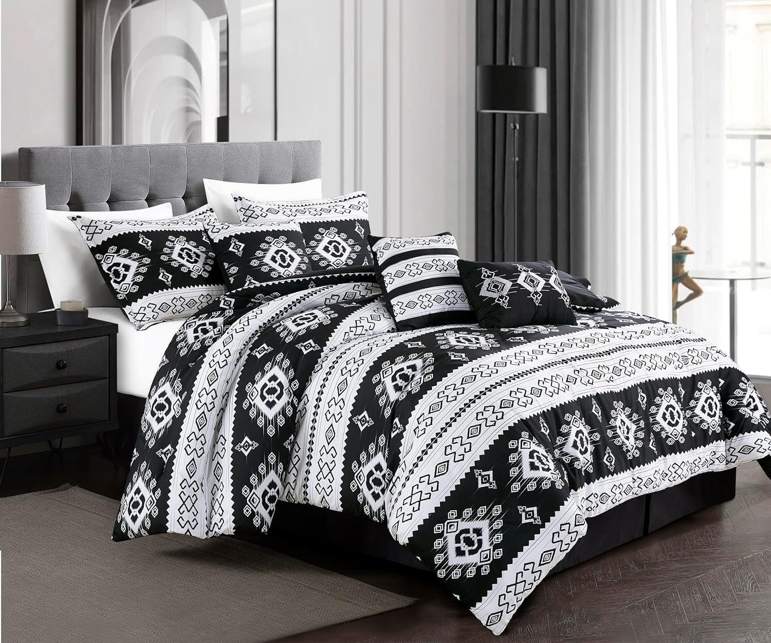 Chezmoi Collection Microfiber / Polyester Standard Geometric Shapes Comforter Set