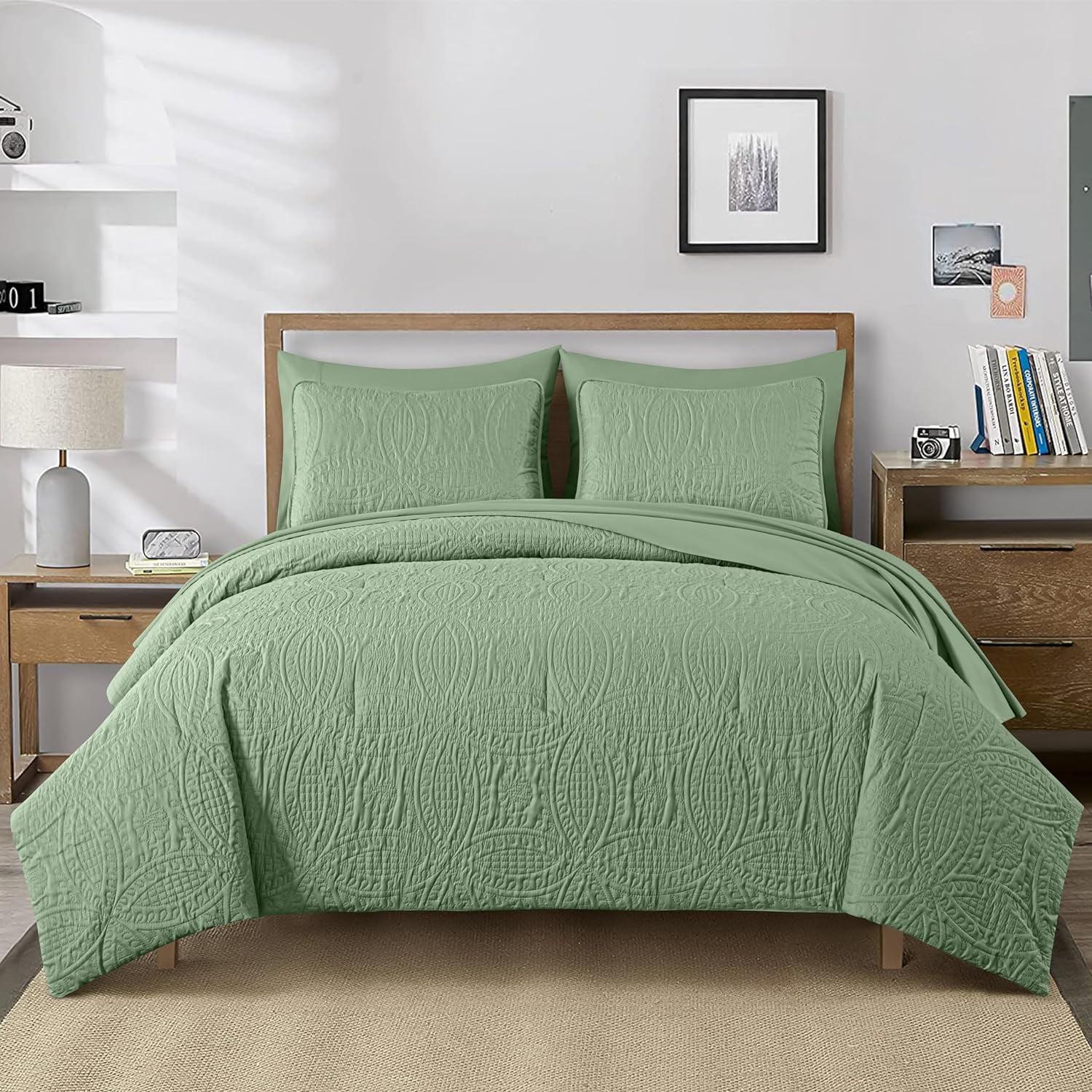 Chezmoi Collection Liam Microfiber 7 Piece Bed in a Bag Comforter Set