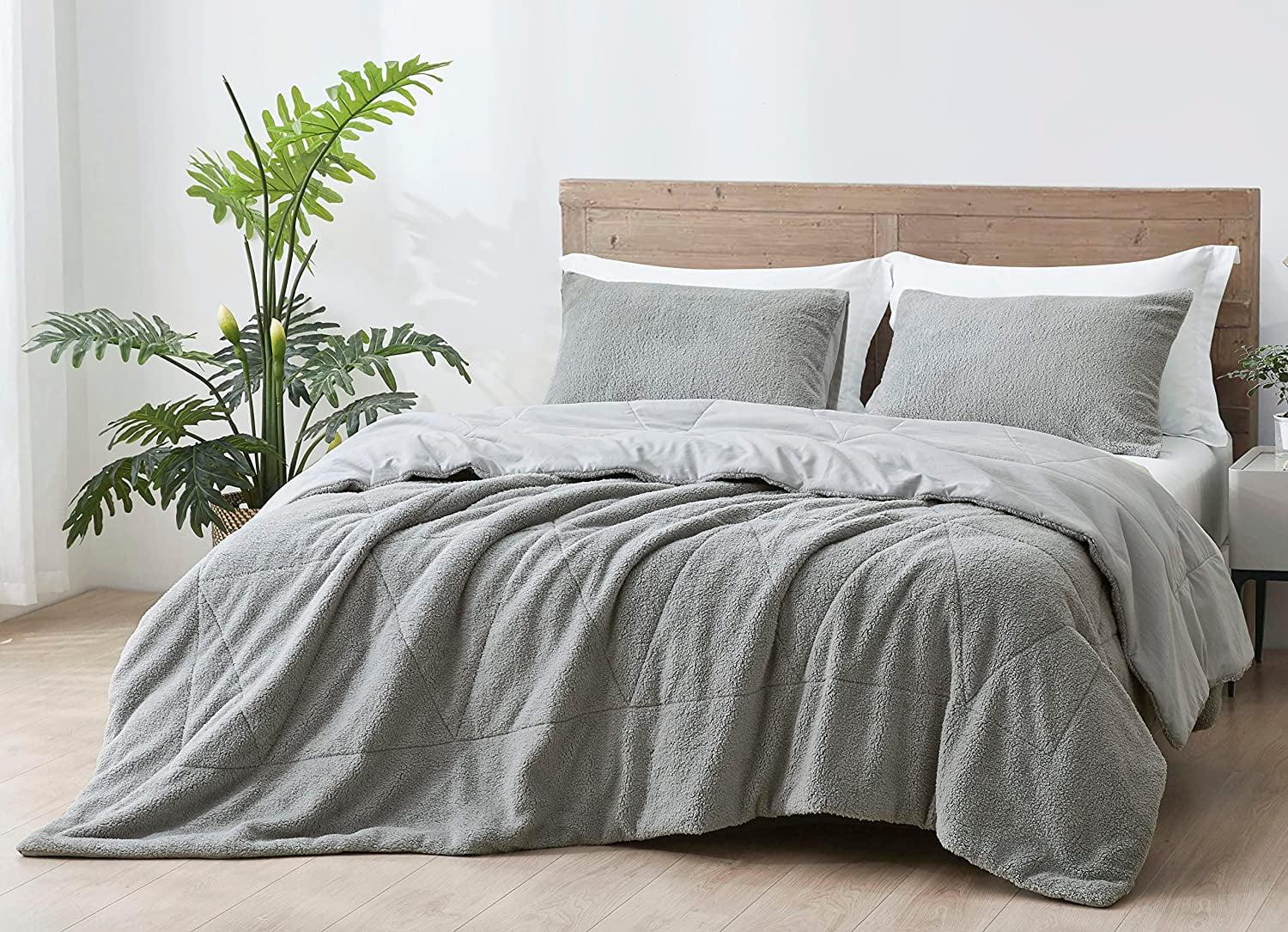 Chezmoi Collection Zane Sherpa Reversible Microfiber Comforter Set
