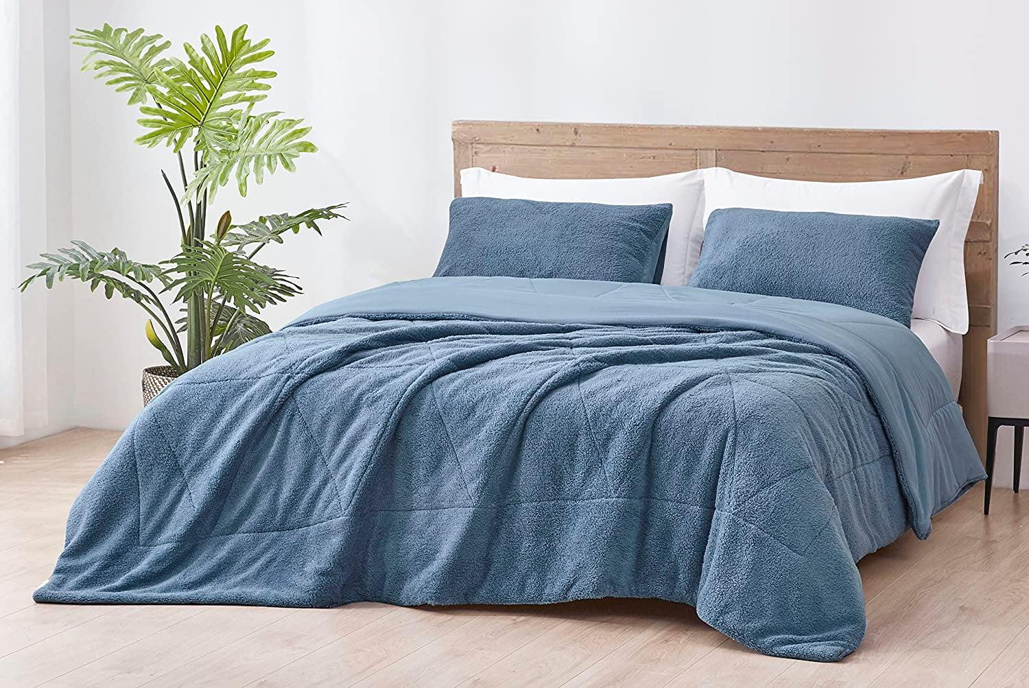 Chezmoi Collection Zane Sherpa Reversible Microfiber Comforter Set & Reviews | Wayfair