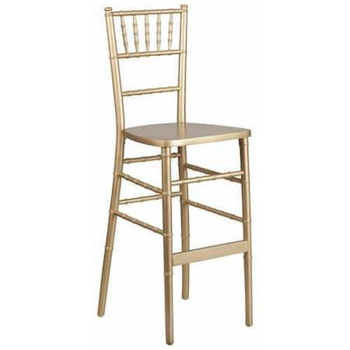 Gold and Brown Wood Chiavari Stackable Barstool