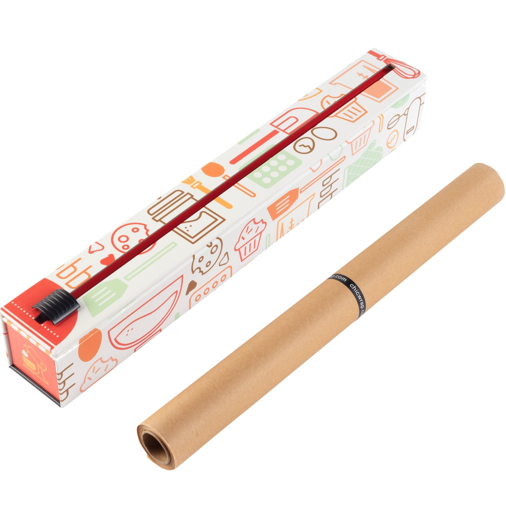 ChicWrap Baker's Tools Parchment Paper Dispenser with 15x 41 Sq. Ft Roll of Culinary Grade Parchment Paper